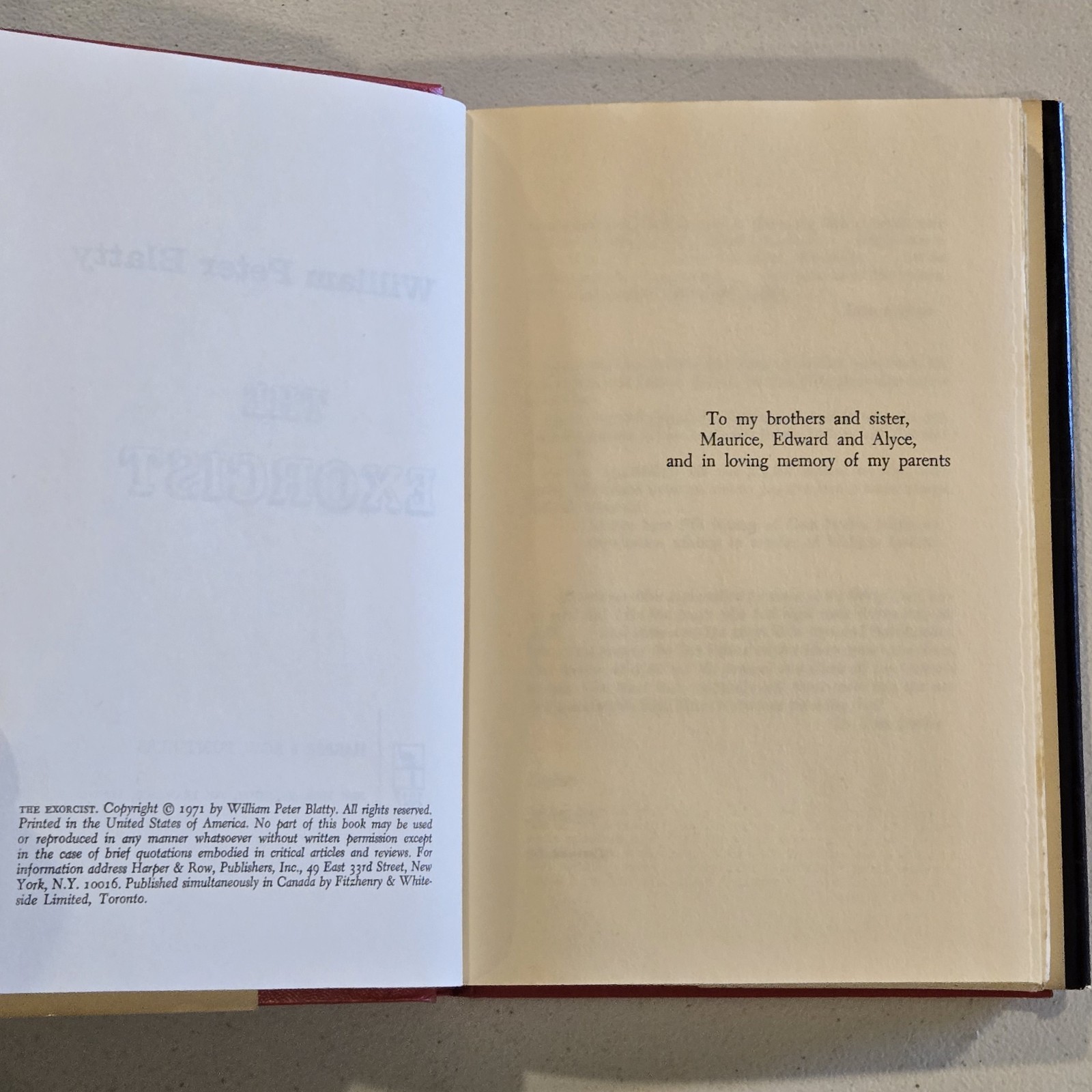The Exorcist – William Peter Blatty HARDCOVER BOOK 1971 BOOK CLUB EDITION RARE