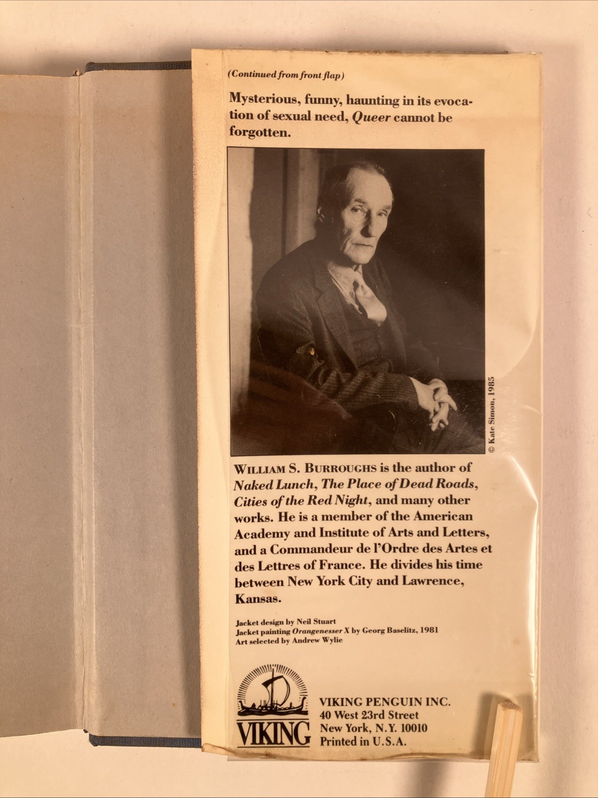 Queer 1985 William Burroughs First edition 1st printing HC DJ clippings heroin