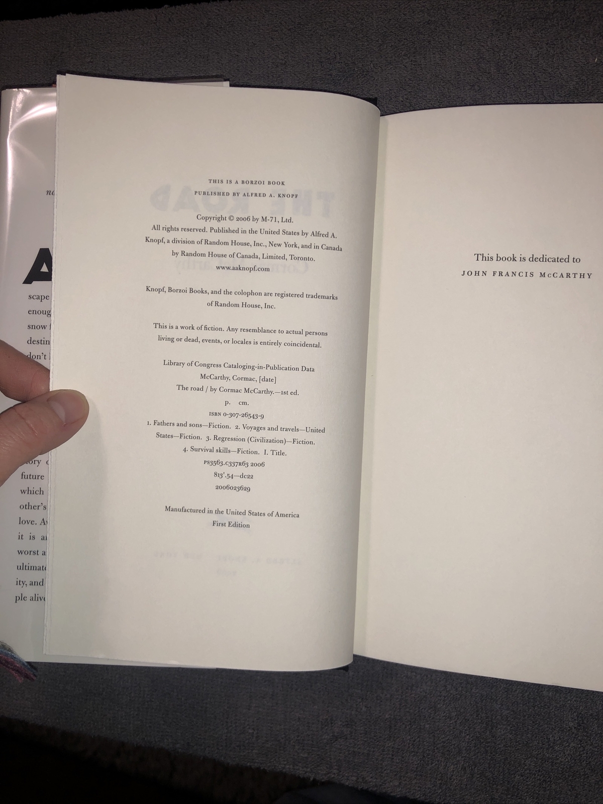 The Road by Cormac McCarthy (2006, Hardcover) 1ED