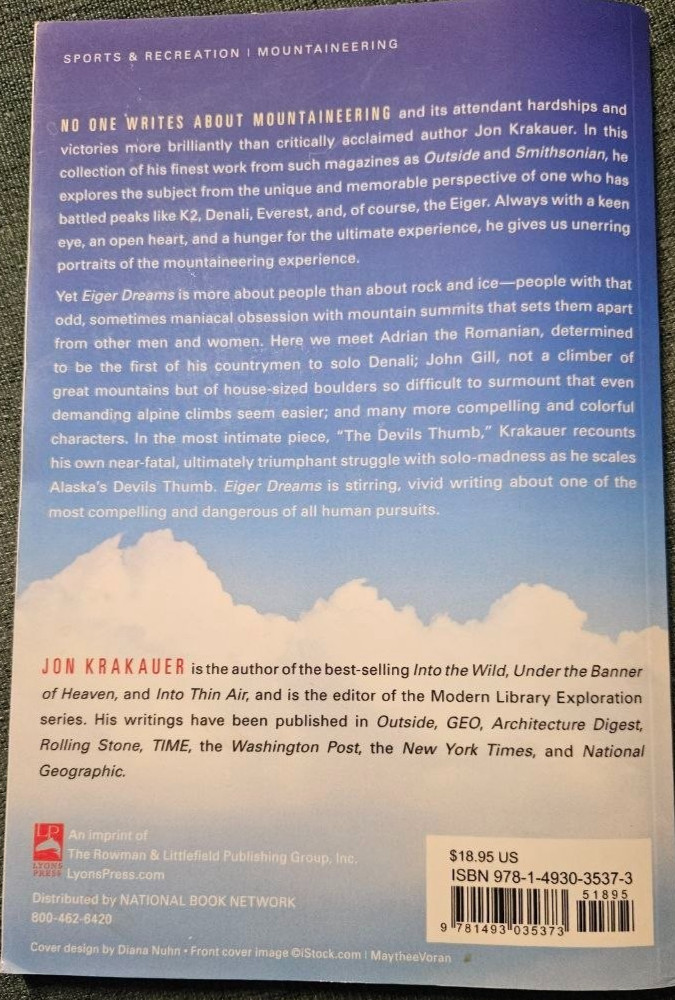 Eiger Dreams : Ventures among Men and Mountains by Jon Krakauer (2019, Trade…