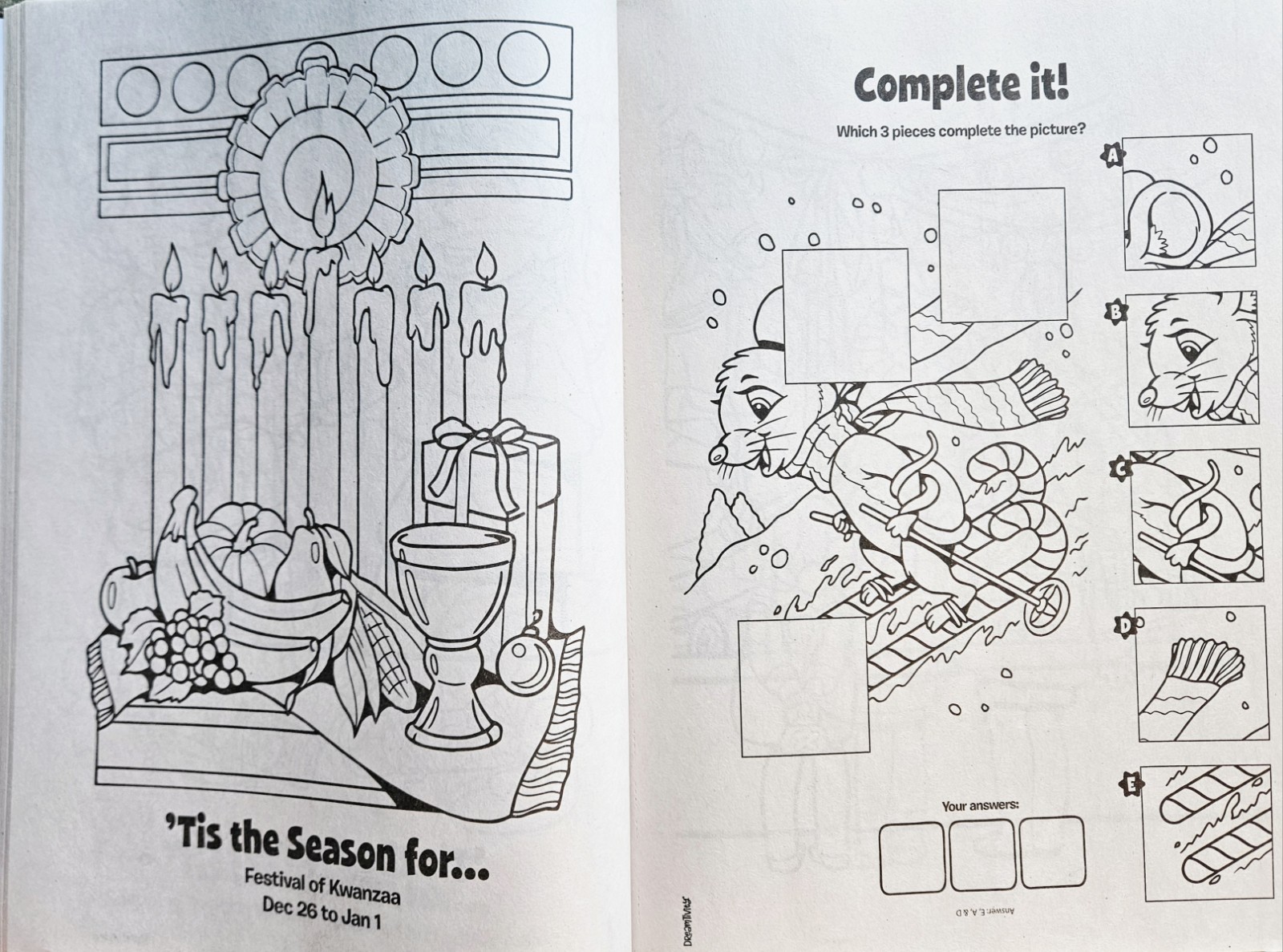 Holiday Christmas Colortivity Coloring & Activity Books Set Of 4 Brand New