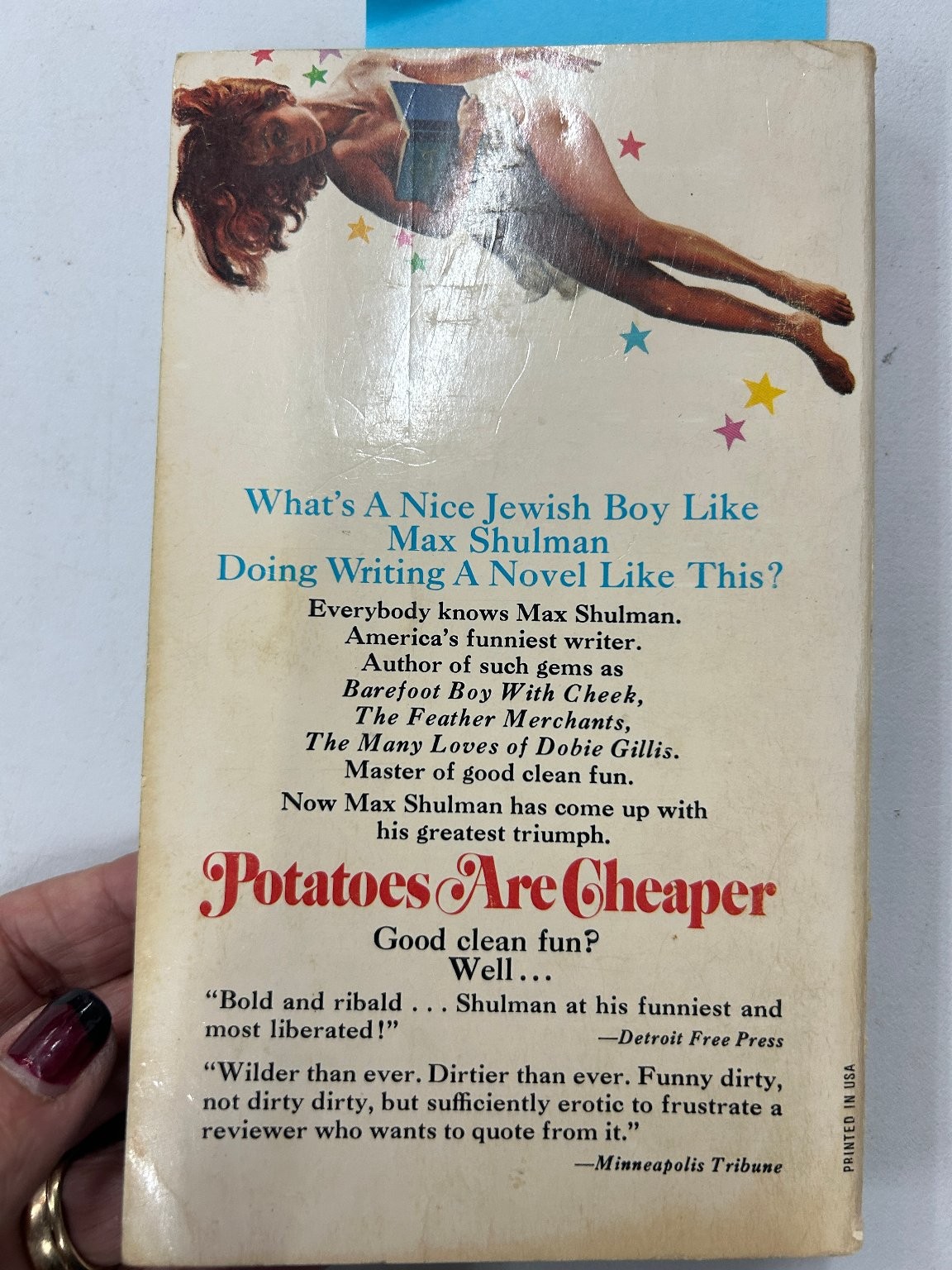 Potatoes Are Cheaper Max Shulman 1972 First Dell Printing Comedy Dell