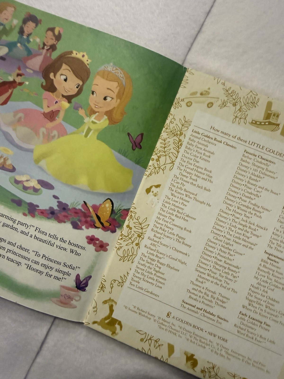 Sofia The First The Perfect Tea Party Little Golden Book 2013 Disney Junior