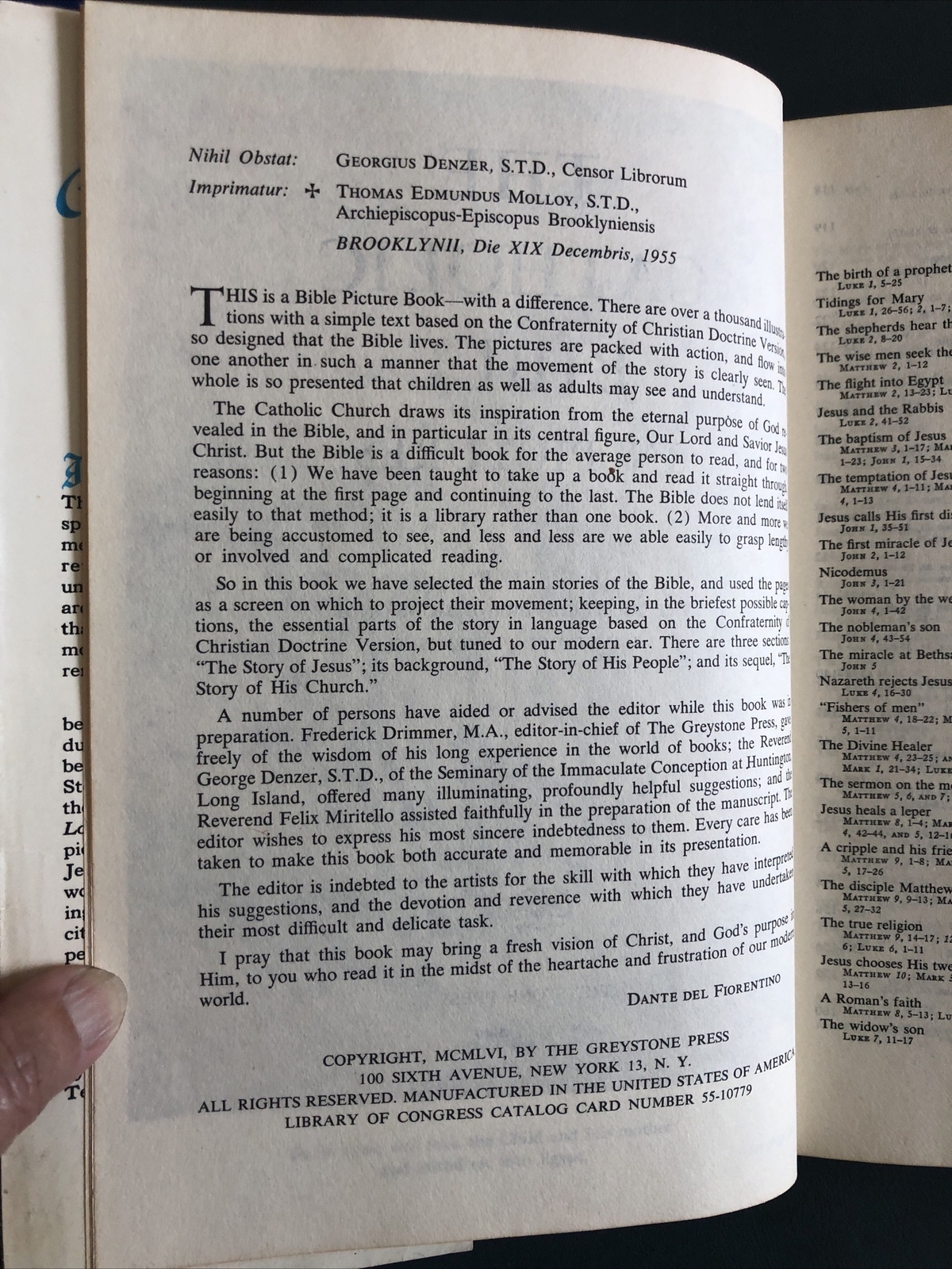 My The Catholic Bible In Pictures 1955 Greystone Press HC DJ