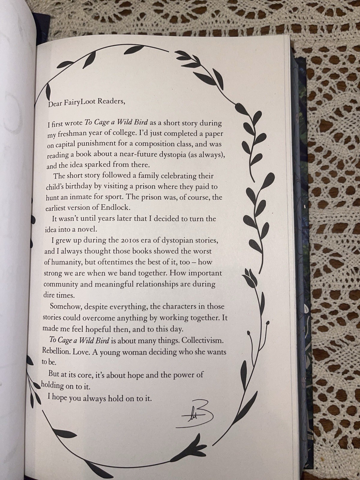 To Cage A Wild Bird Fairyloot November Romantasy Edition Signed