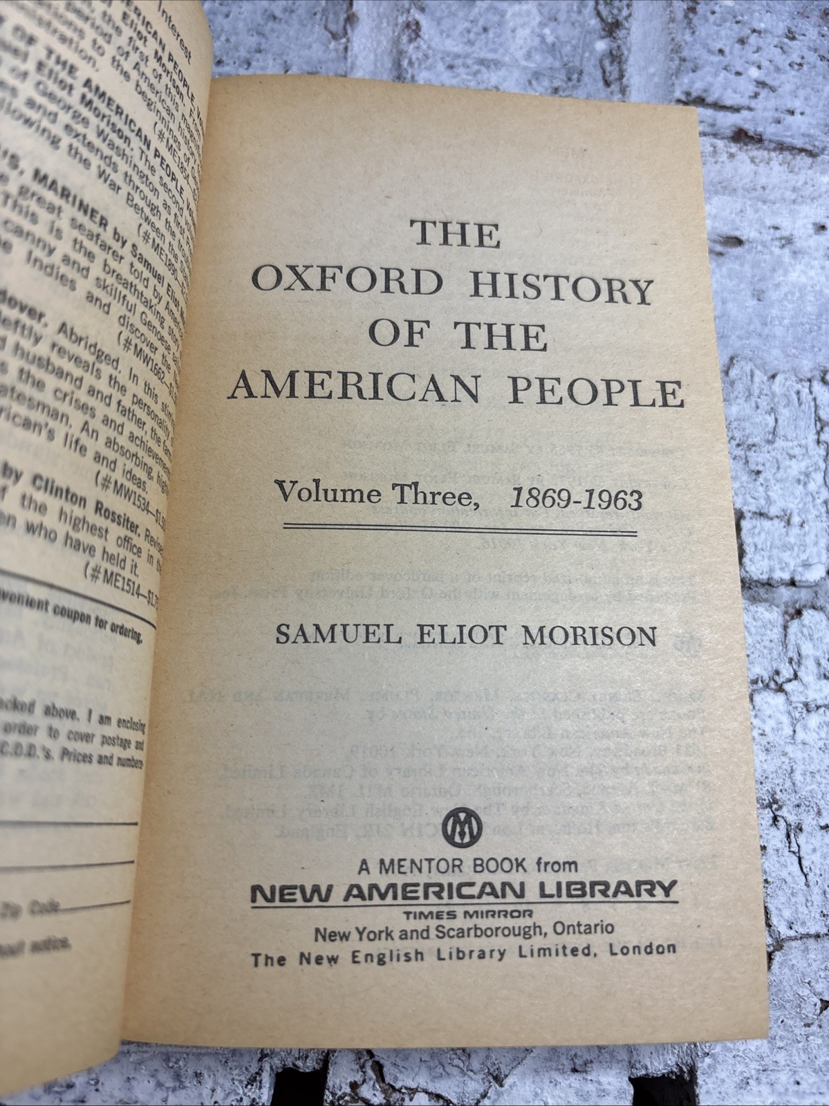 The Oxford History Of The American People Vol. 1, 2 & 3, Samuel Eliot Morison