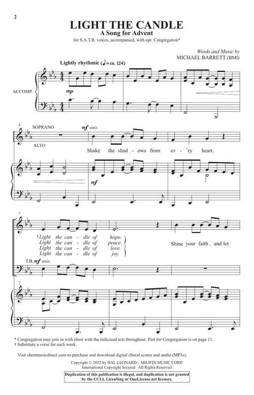 Light the Candle SATB Michael Barrett