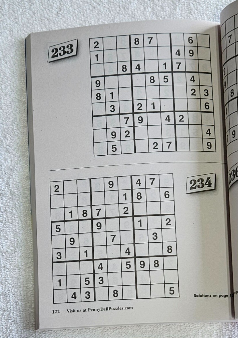 Lot of 3 Penny Press Dell Fun & Easy Sudoku Puzzle Books Extreme