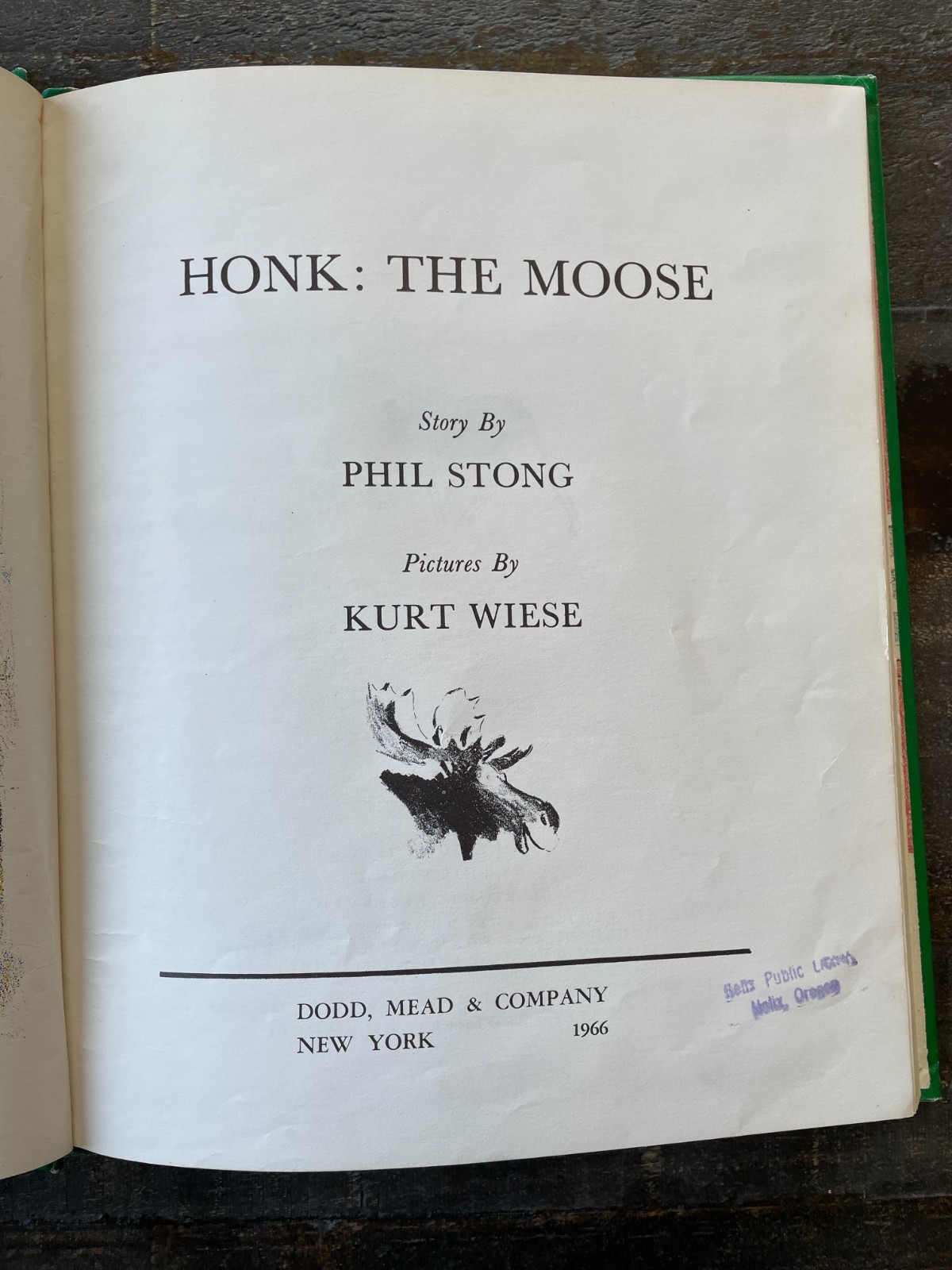 HONK THE MOOSE by Phil Stong, 1966 HC ~ Collectible!