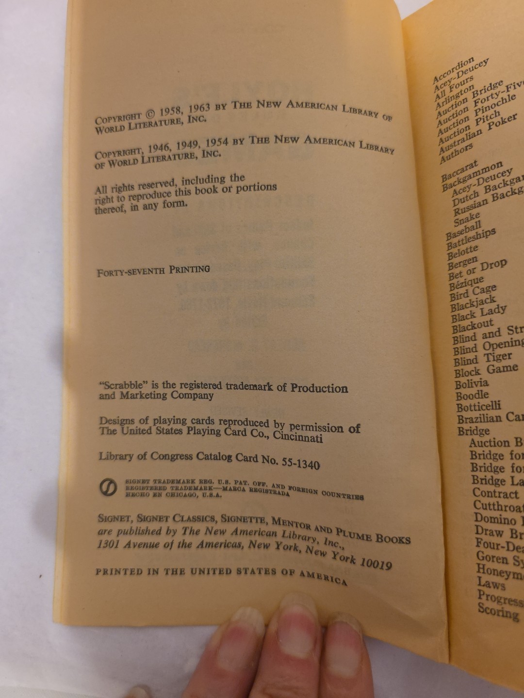 Hoyle’s Rules Of Games Card Albert Morehead And Geoffrey Mott-Smith VINTAGE COPY
