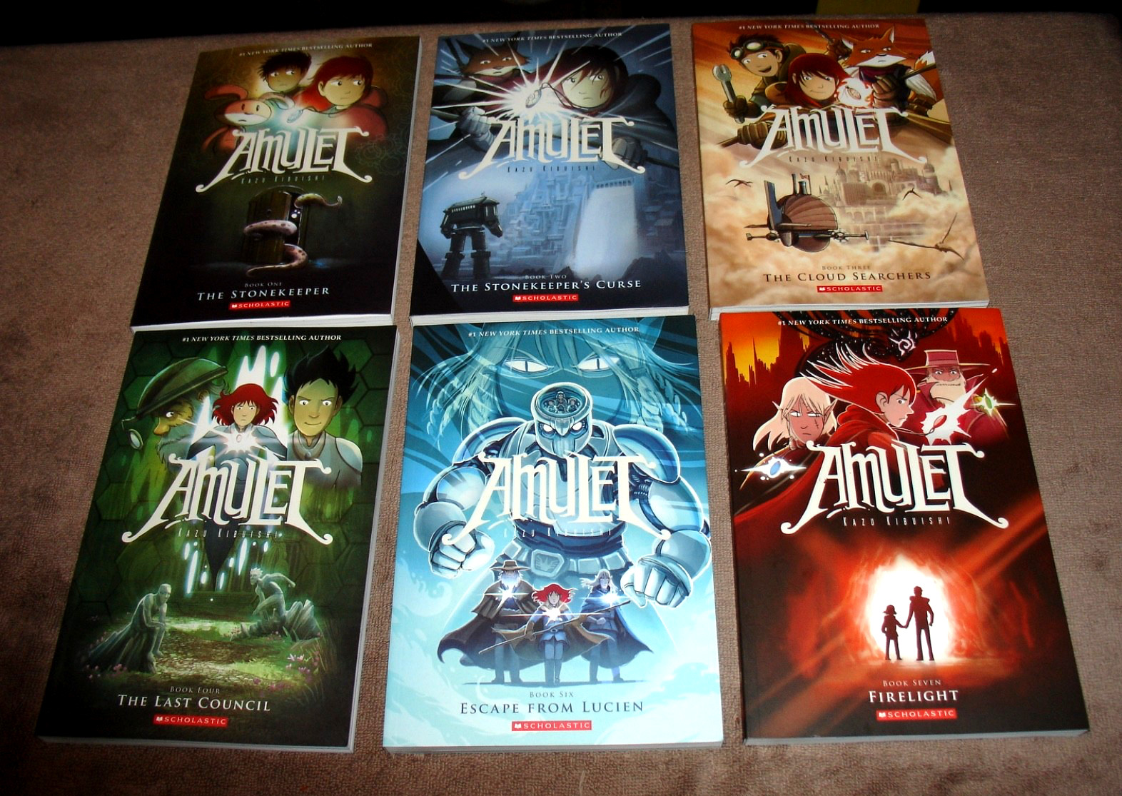 Lot of 6 Amulet Graphic Novels by Kazu Kibuishi 1, 2, 3, 4, 6, 7