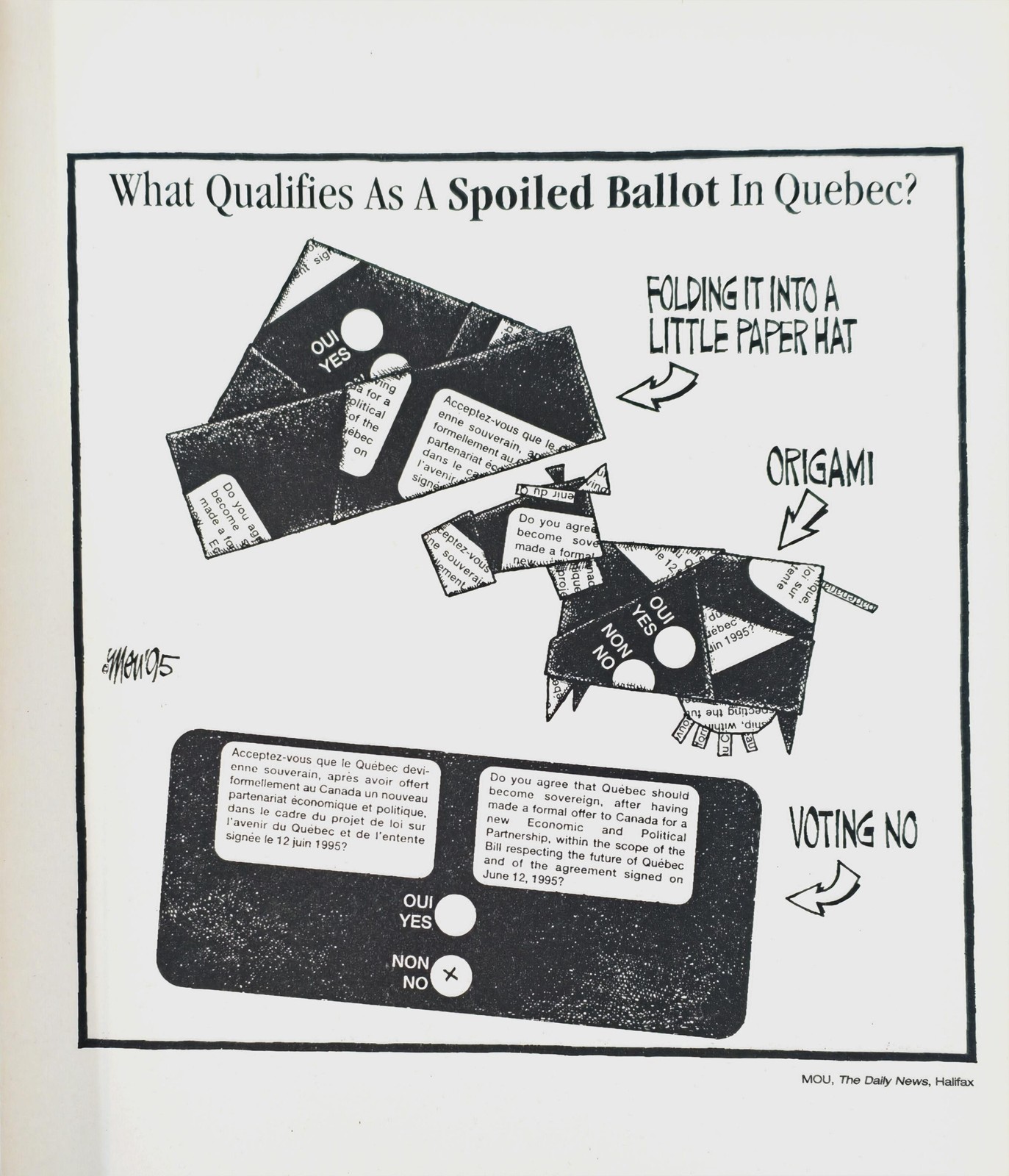 Vintage 1996 Portfoolio 12 Canadian Editorial Cartoons Badeaux MacQueen