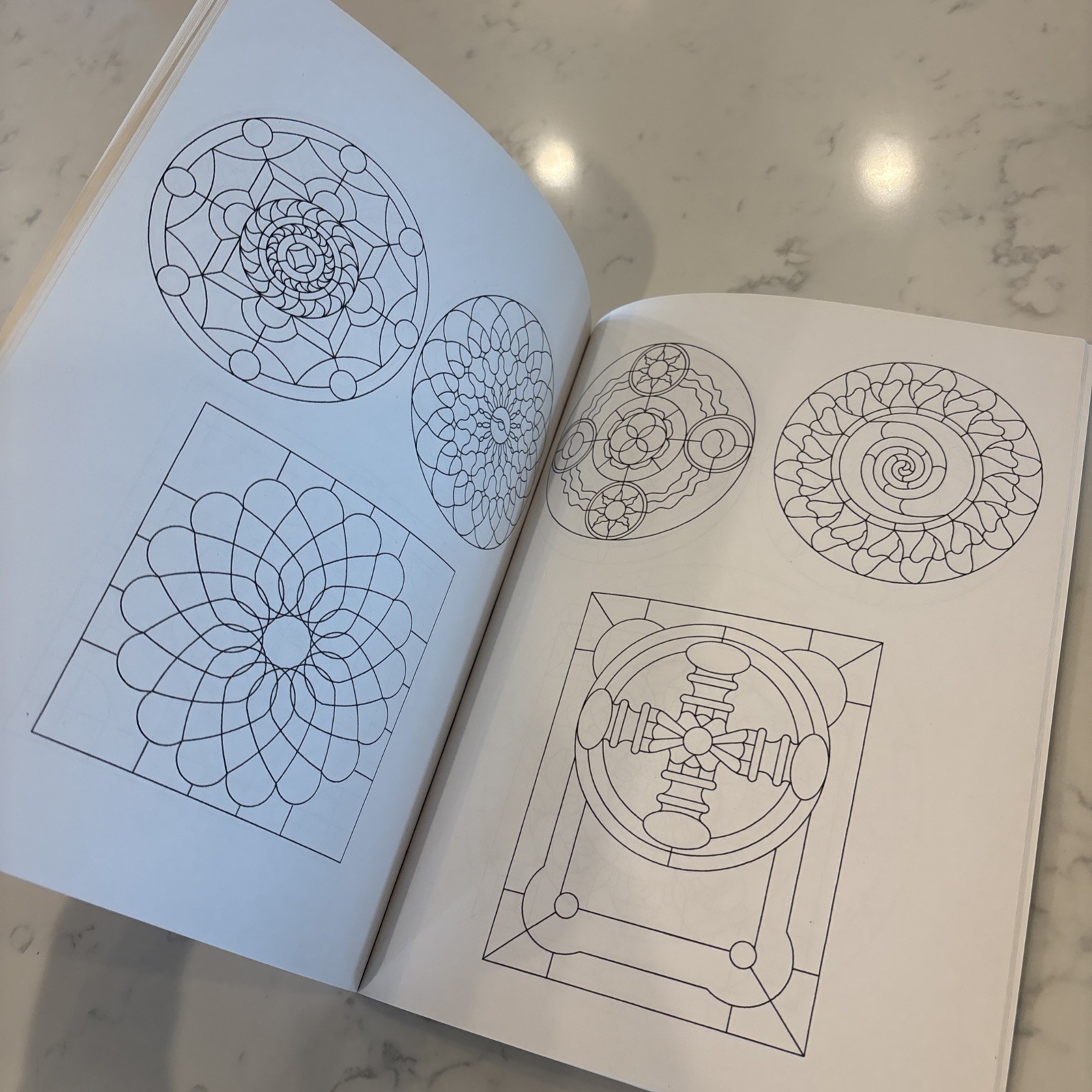 Adult Coloring Book Mandala Stained Glass Patterns 2008 New Blank 60 Pages