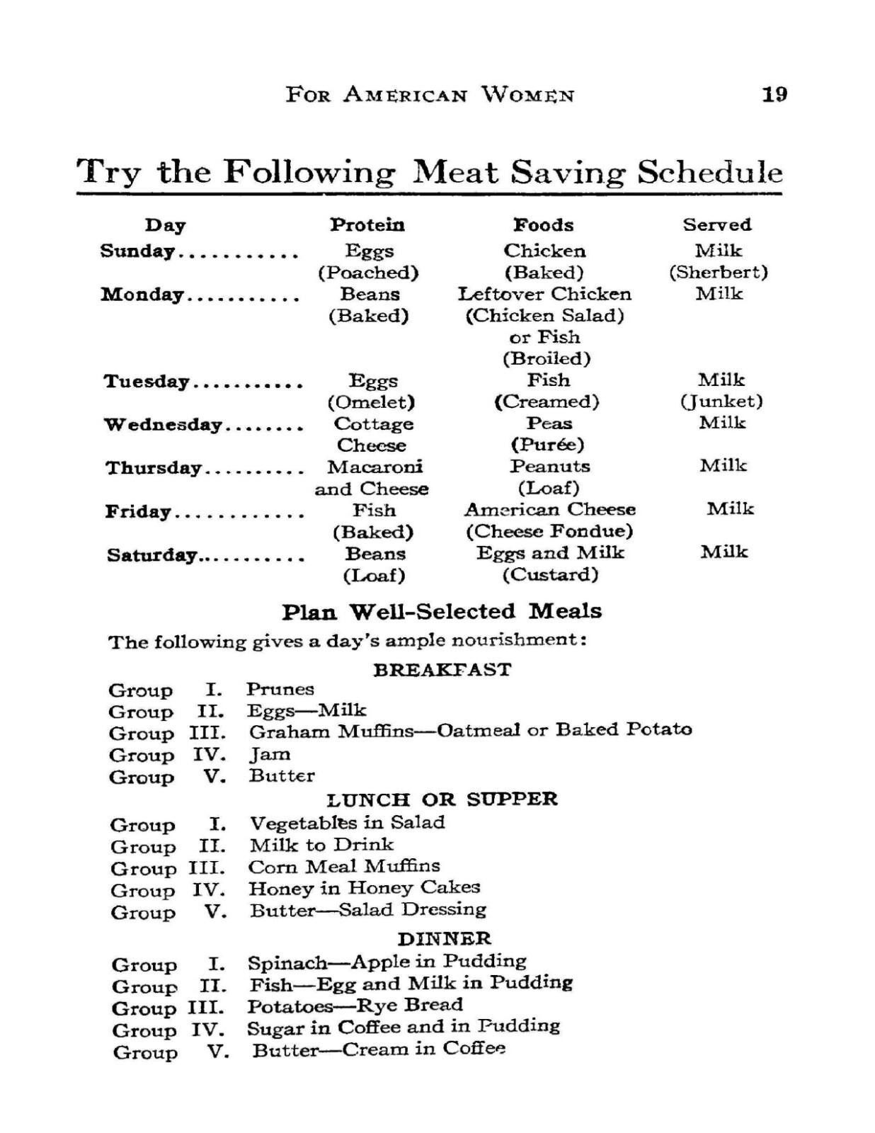 War Cook Book For American Women “1918” 31 Pages