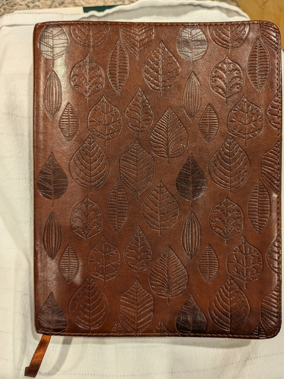 Crossway ESV Single Column Journaling Bible TruTone Leather Chestnut Leaves