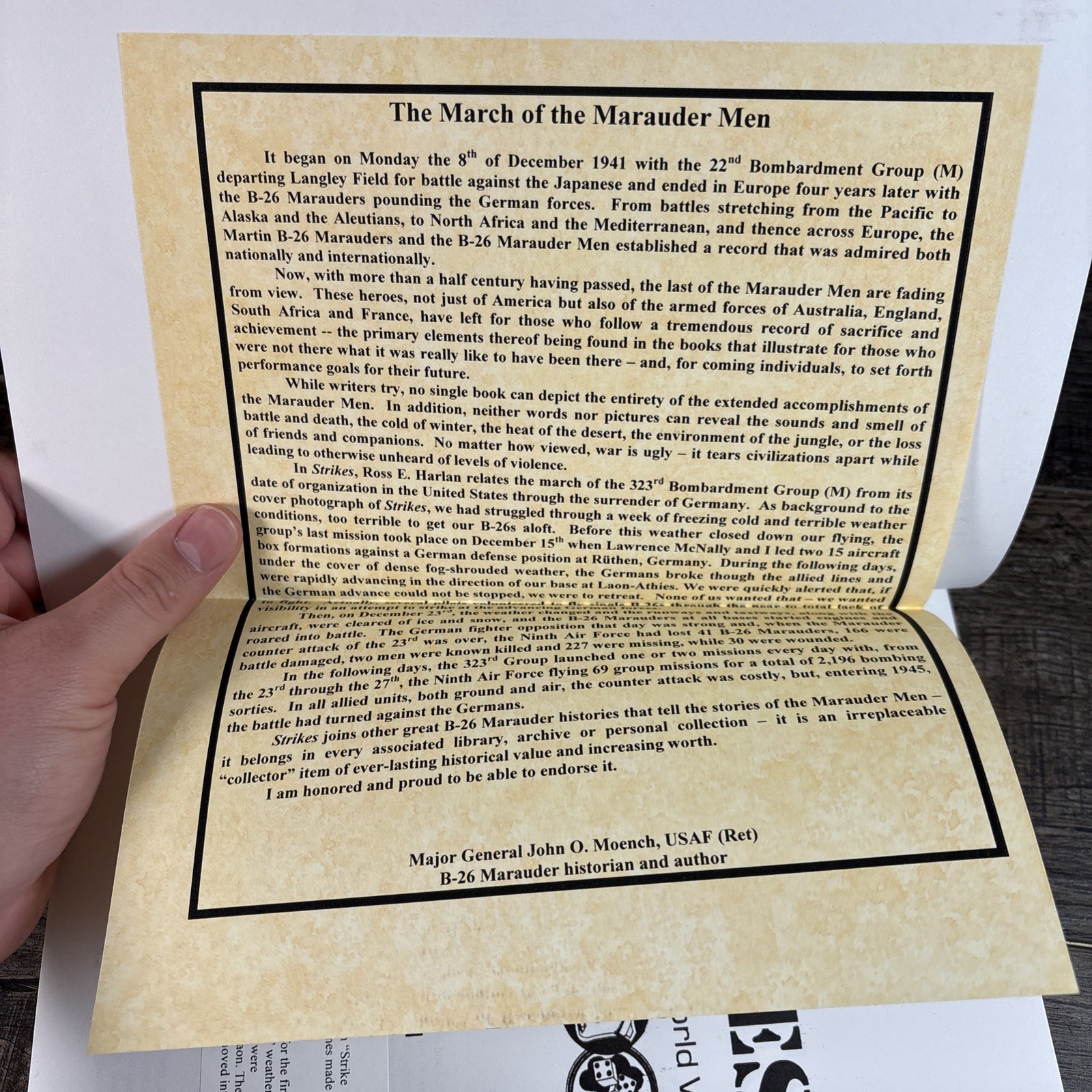 Strikes: 323rd Bomb Group in World War II – 1st Edition w/ Letter Of Endorsement