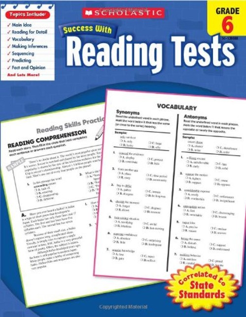 Reading Tests Grade 6 Paperback Inc. Staff Scholastic