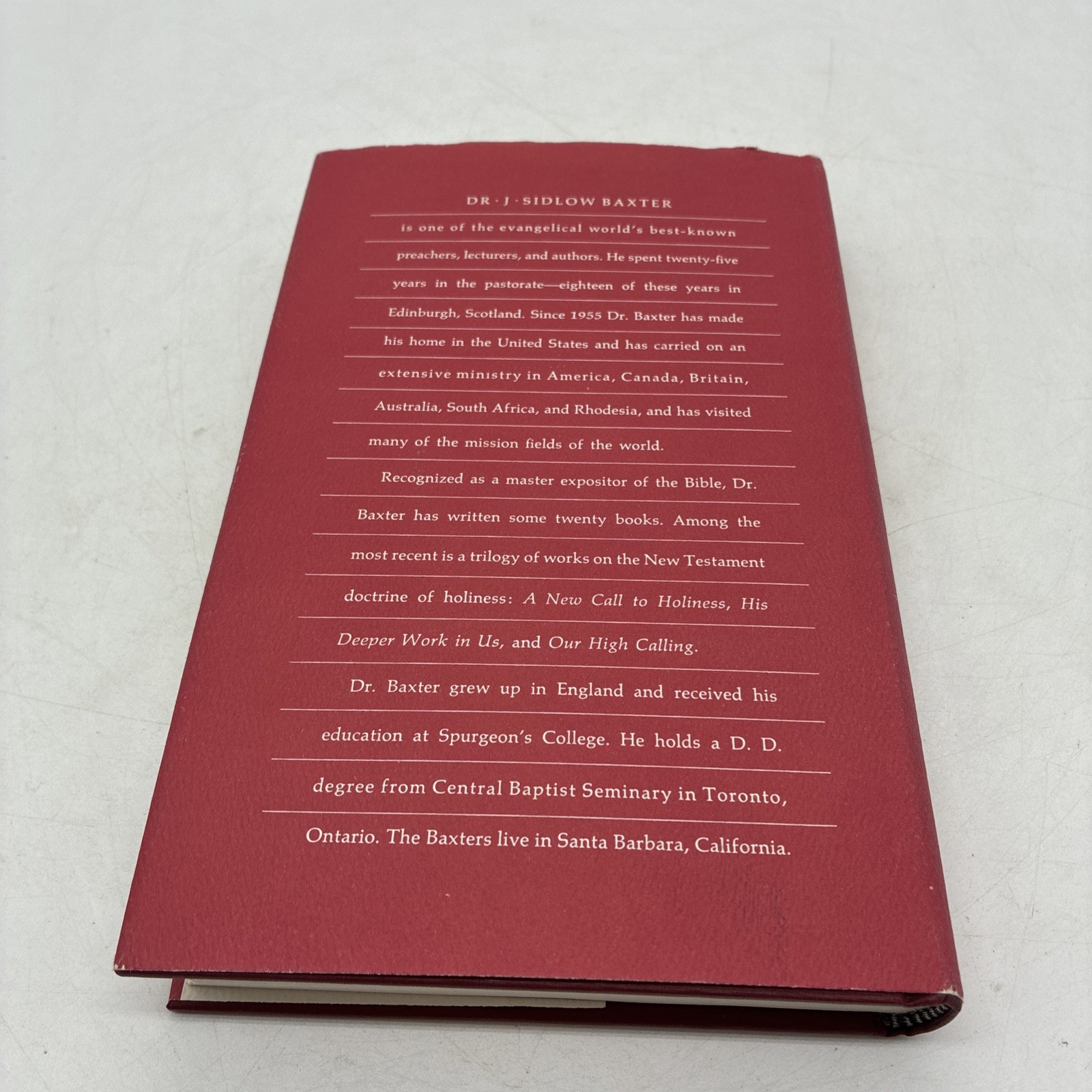 Master Theme of the Bible J Sidlow Baxter (1973, First Printing)