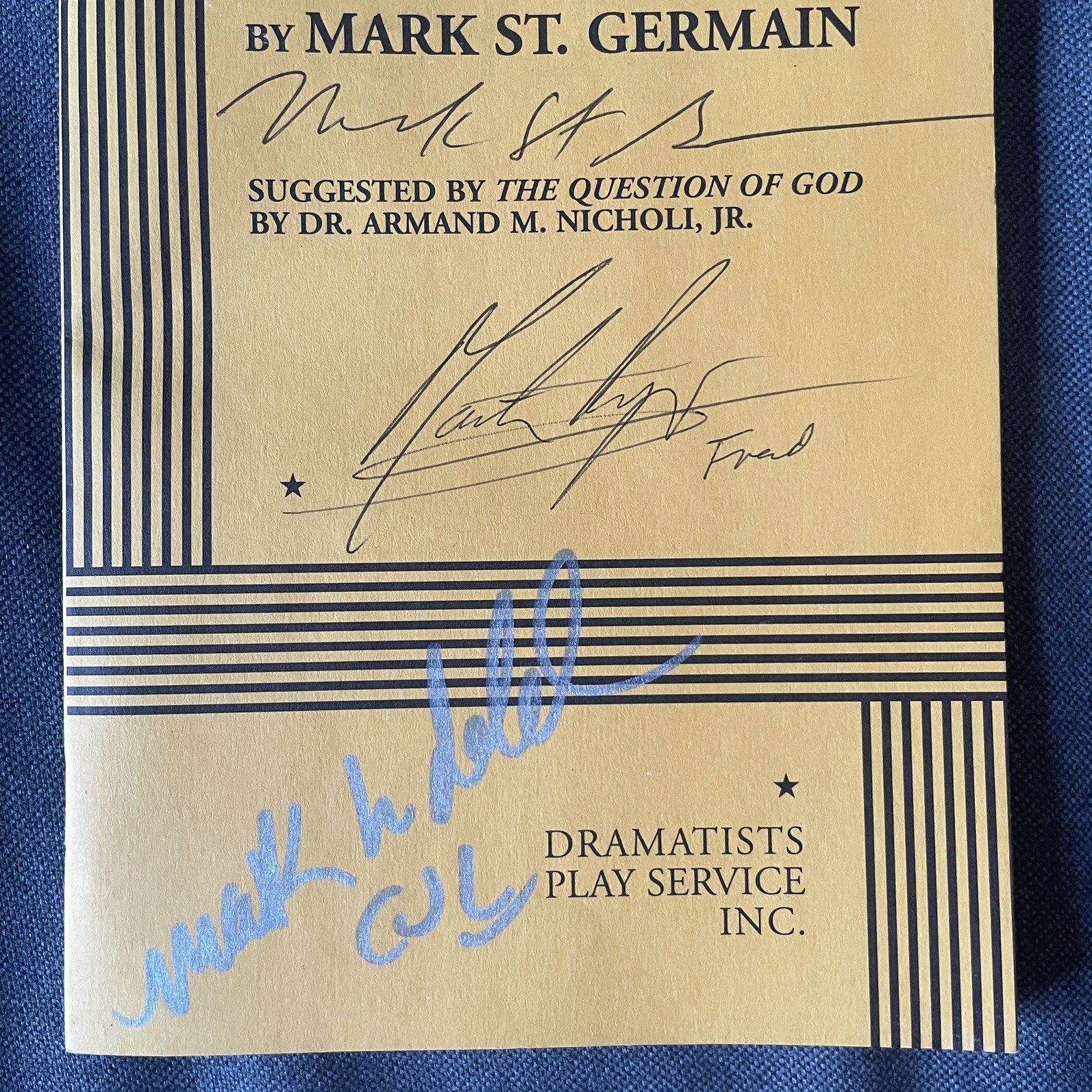 FREUD’S LAST SESSION – ACTING EDITION By Mark St. Germain *SIGNED + AUTOGRAPHED*