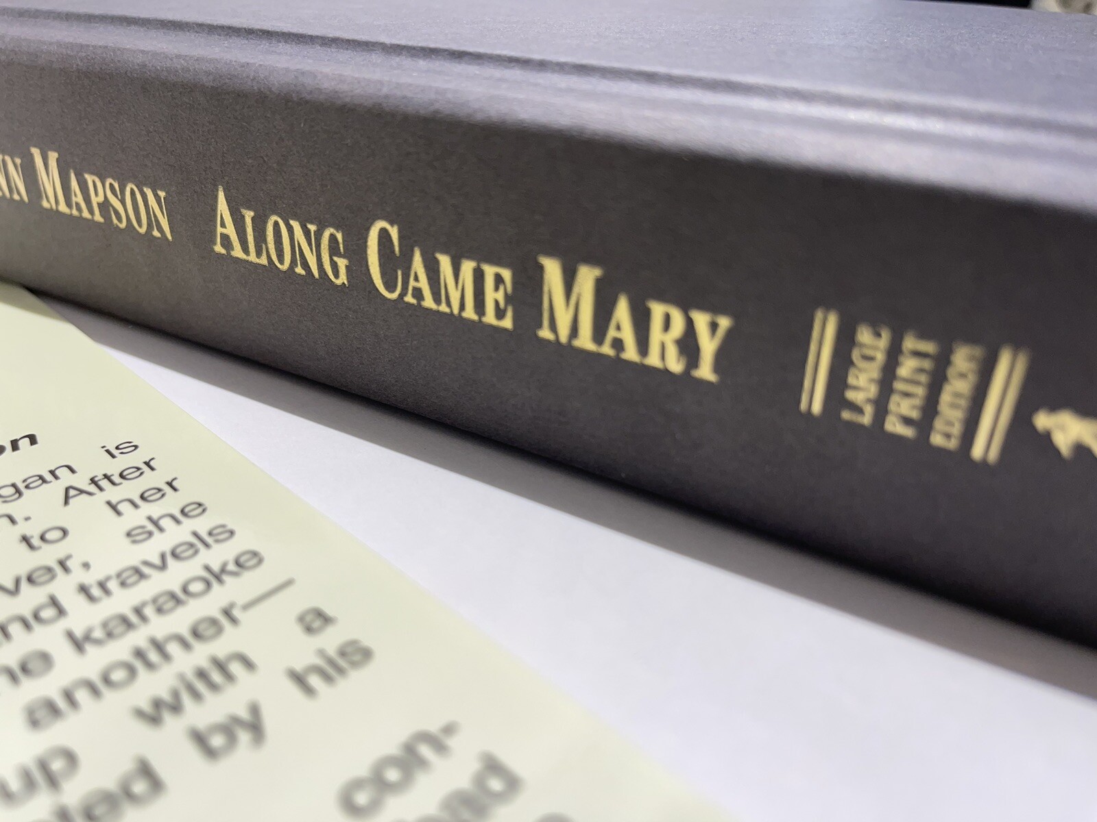 Along Came Mary a Novel By Jo-Ann Mapson Large Print 2003 Unabridged Dust Jacket