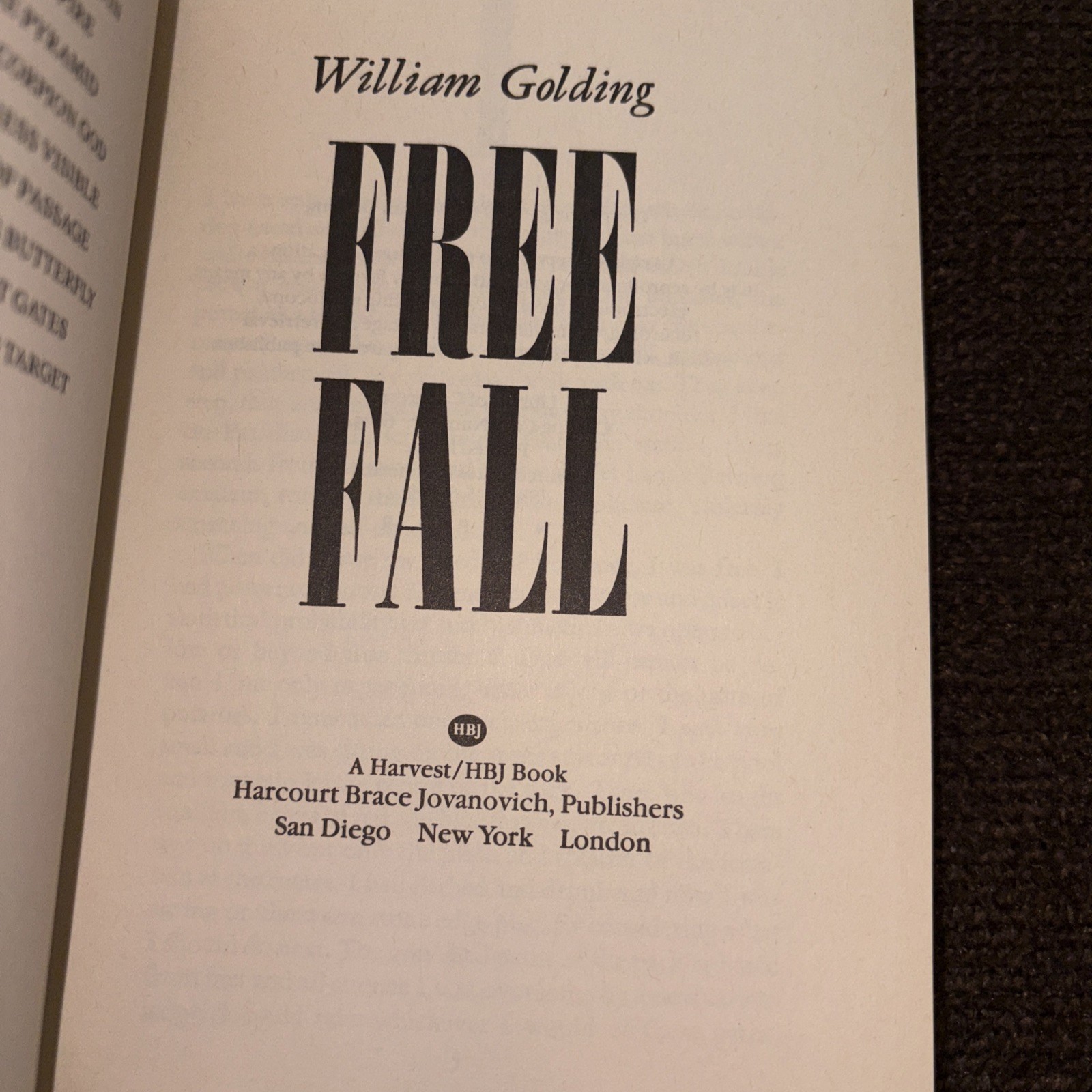Free Fall + Pincher Martin + Lord Of The Flies by William Golding