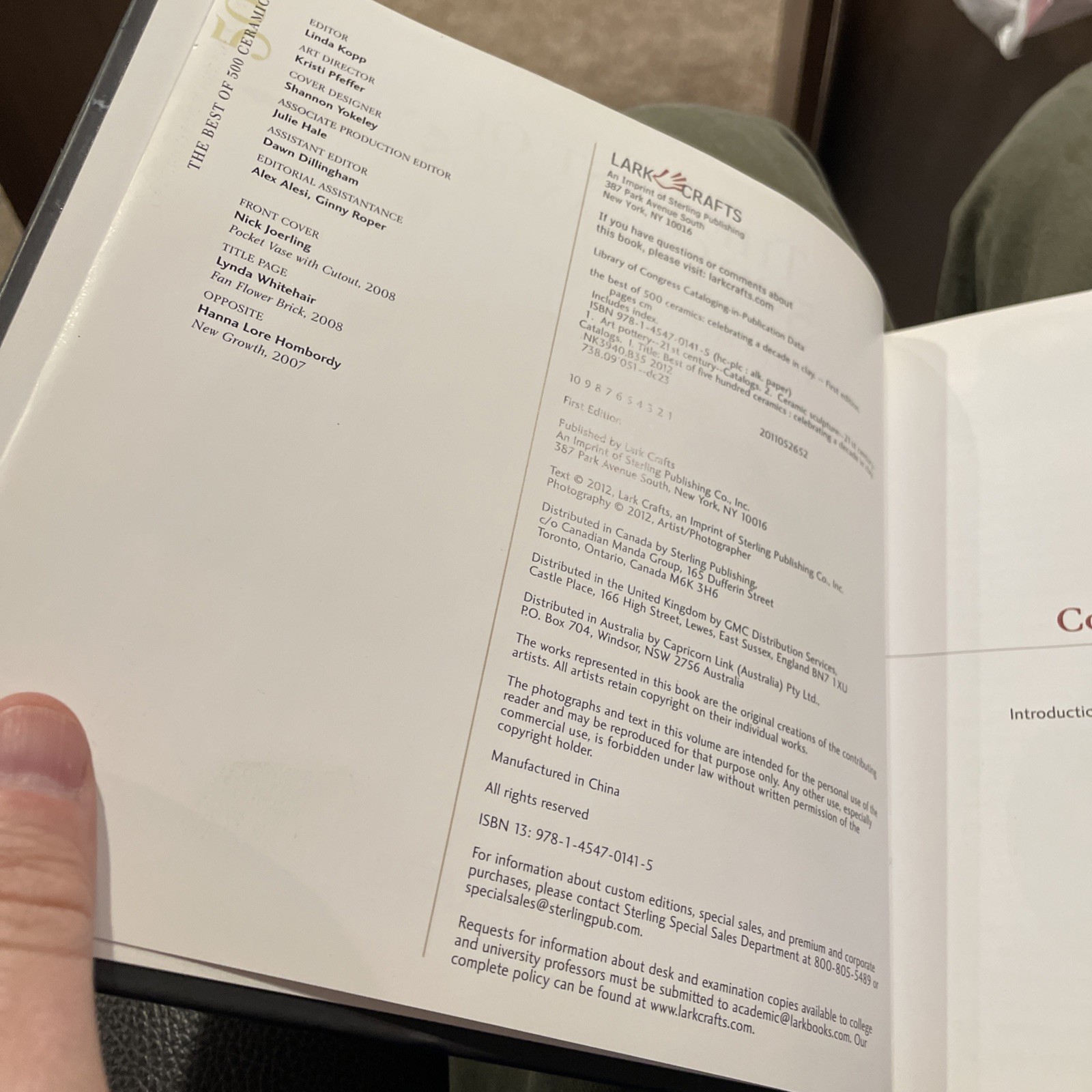 Best of 500 Ceramics : Celebrating a Decade in Clay by Lark Crafts DEFECT COPY