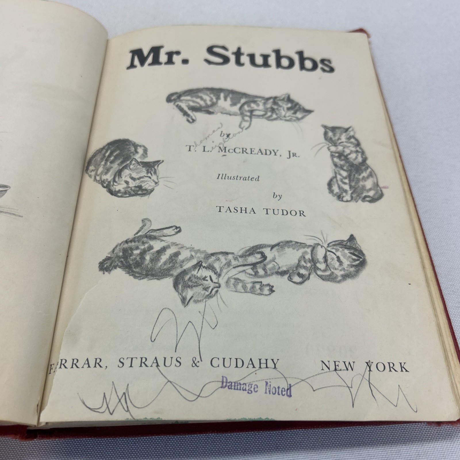 Mr. Stubbs by TL McCready HC 1956 Damaged