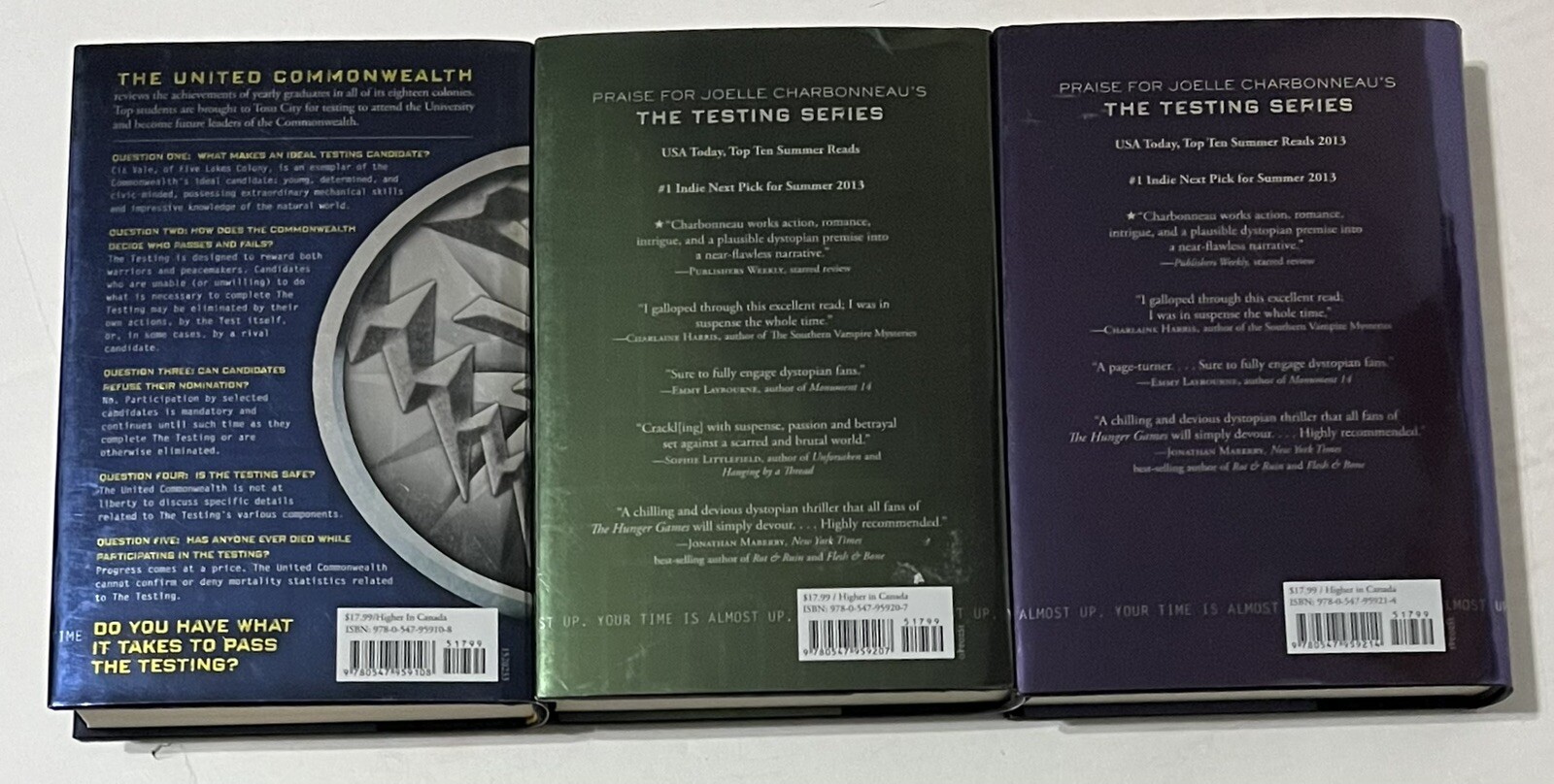 Testing Trilogy by Joelle Charbonneau (2014, Quantity Pack) 3 Hardcover