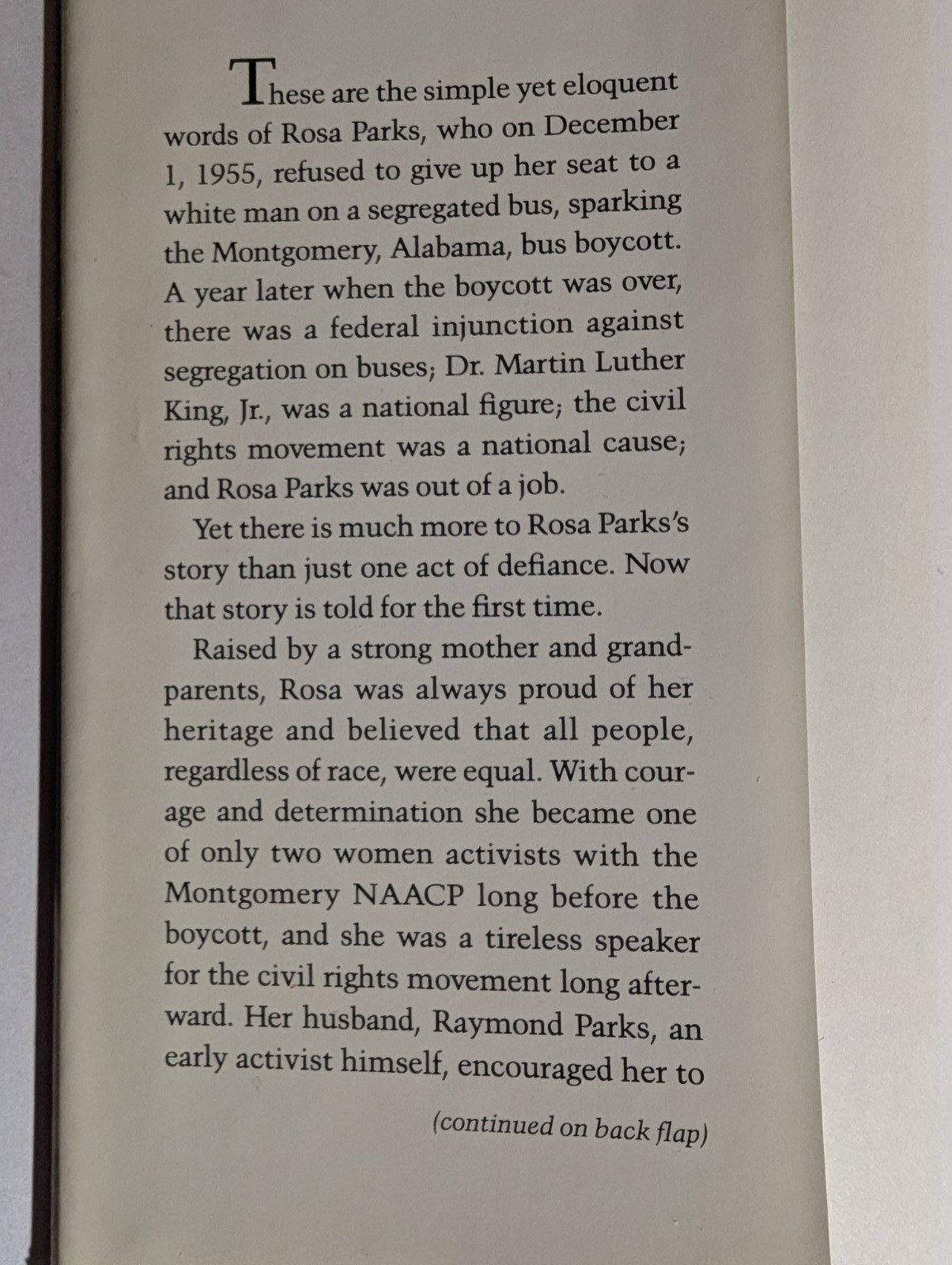 ROSA PARKS & Jim Haskins – MY STORY – HC/DJ, First Edition, First Printing, 1992
