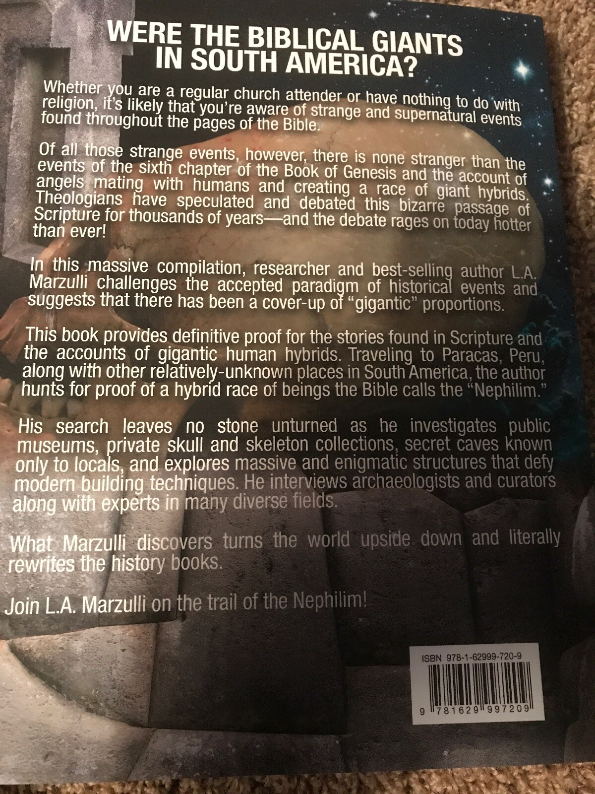 On The Trail Of The Nephilim by L.A. Marzulli (Large Trade Paperback) NEW