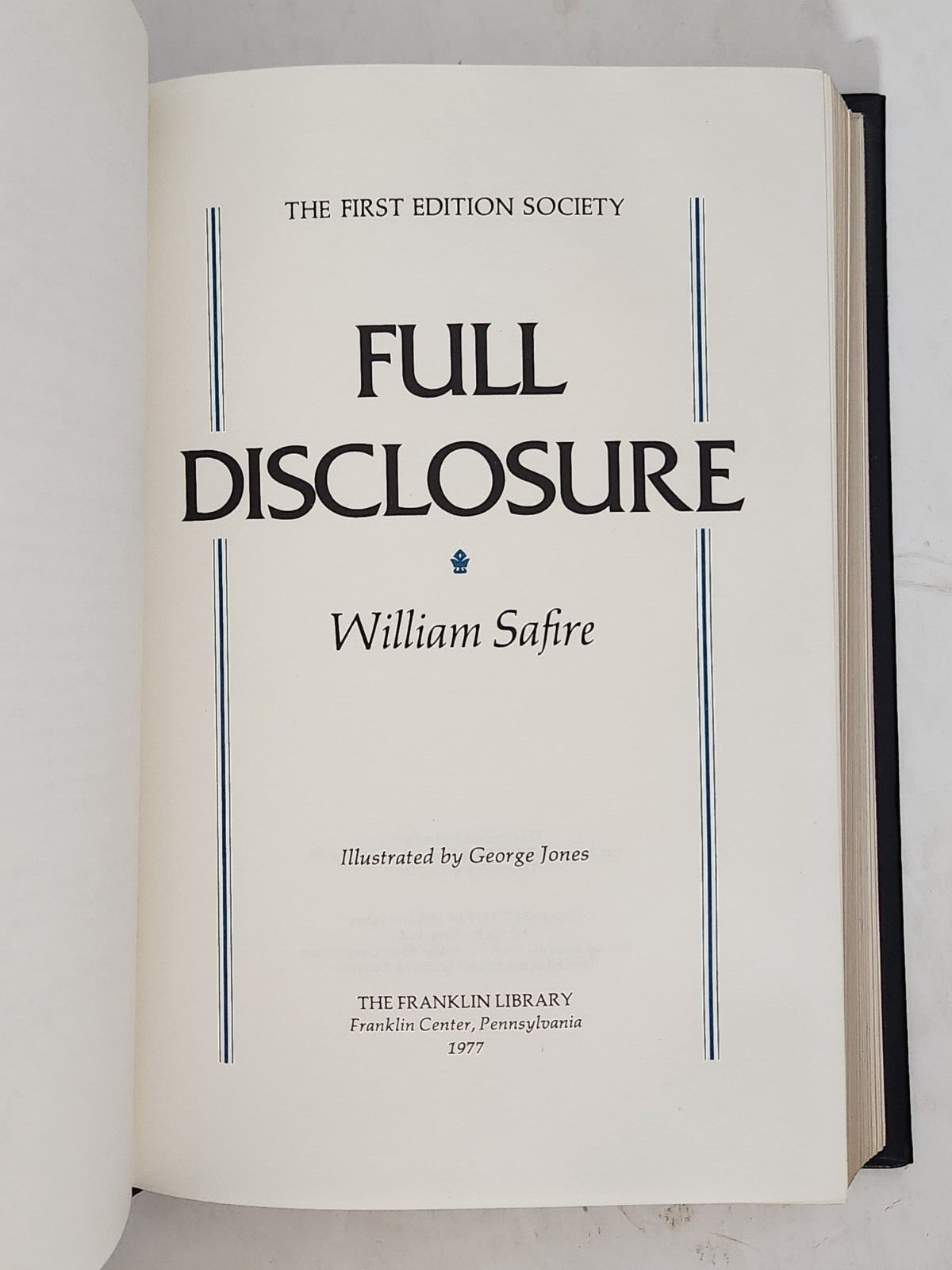 Full Disclosure: William Safire. Franklin Library. First Edition. Leather. 1977