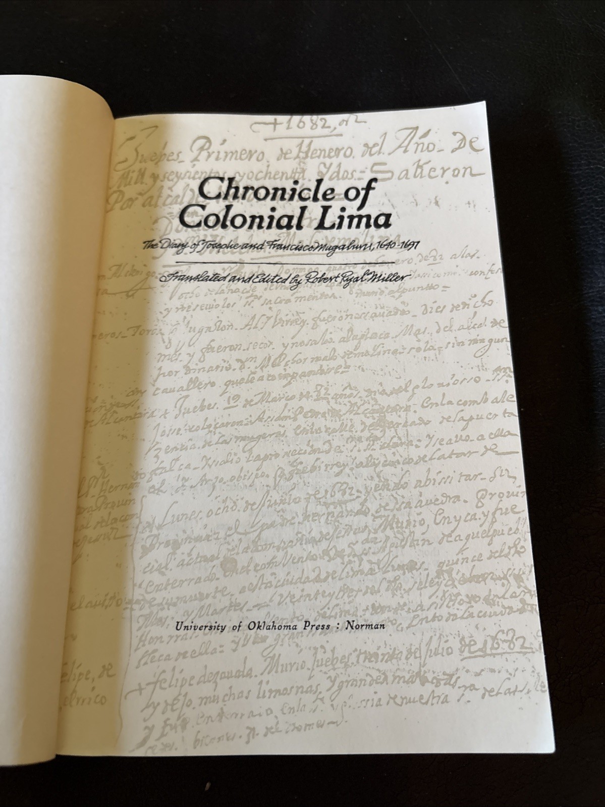 Chronicle of Colonial Lima 17thc Diary Journal Mugaburu 1600s Peru South America