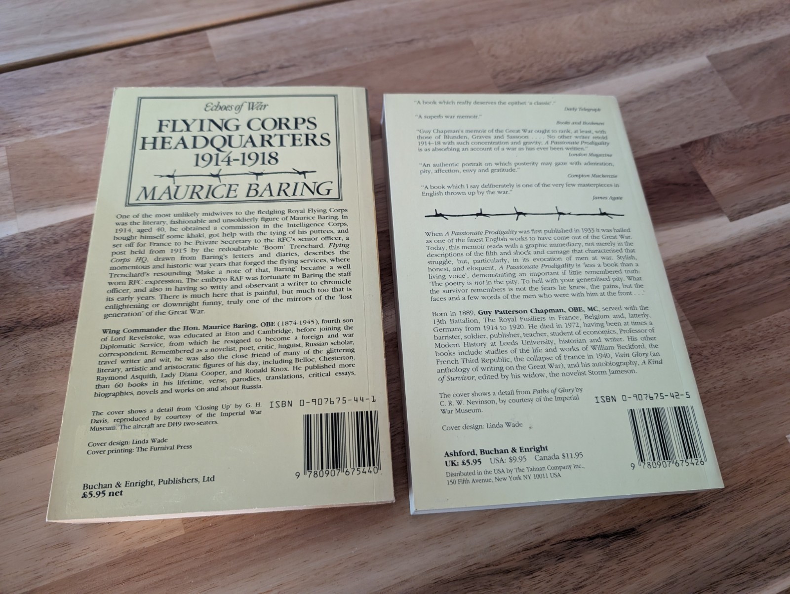 Echoes Of War :Flying Corps Headquarters 1914-1918&A Passionate Prodigality Book