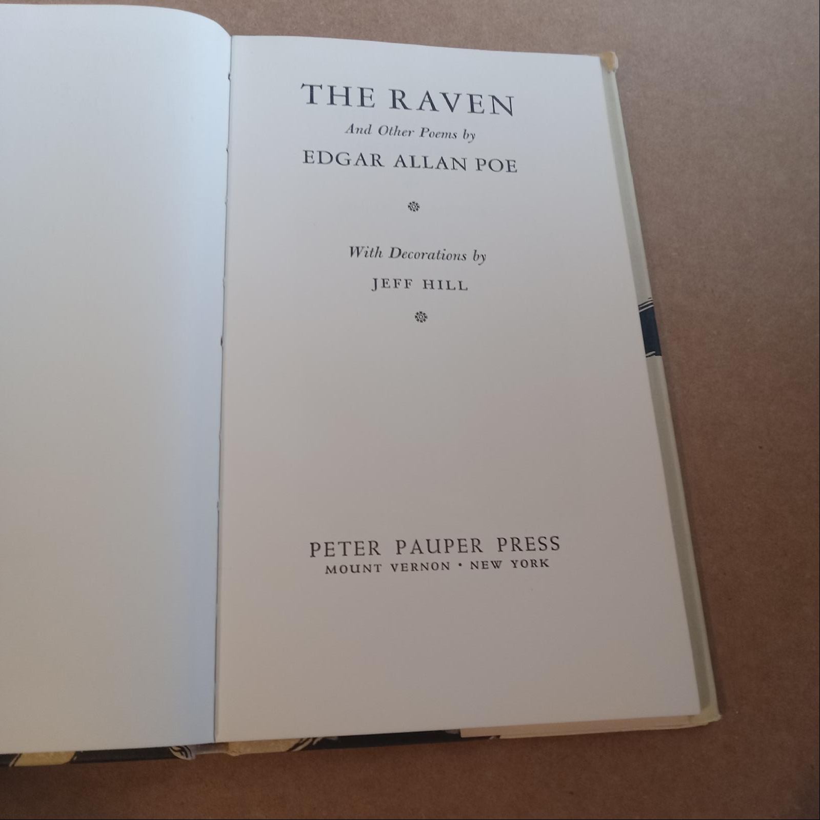 Edgar Allan Poe The Raven & Other Poems Peter Pauper Press 8vo HC DJ VG+ VG