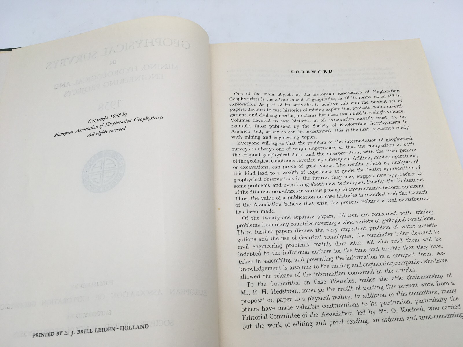 GEOPHYSICAL SURVEYS IN MINING, HYDROLOGICAL & ENGINEERING PROJECTS VINTAGE BOOK