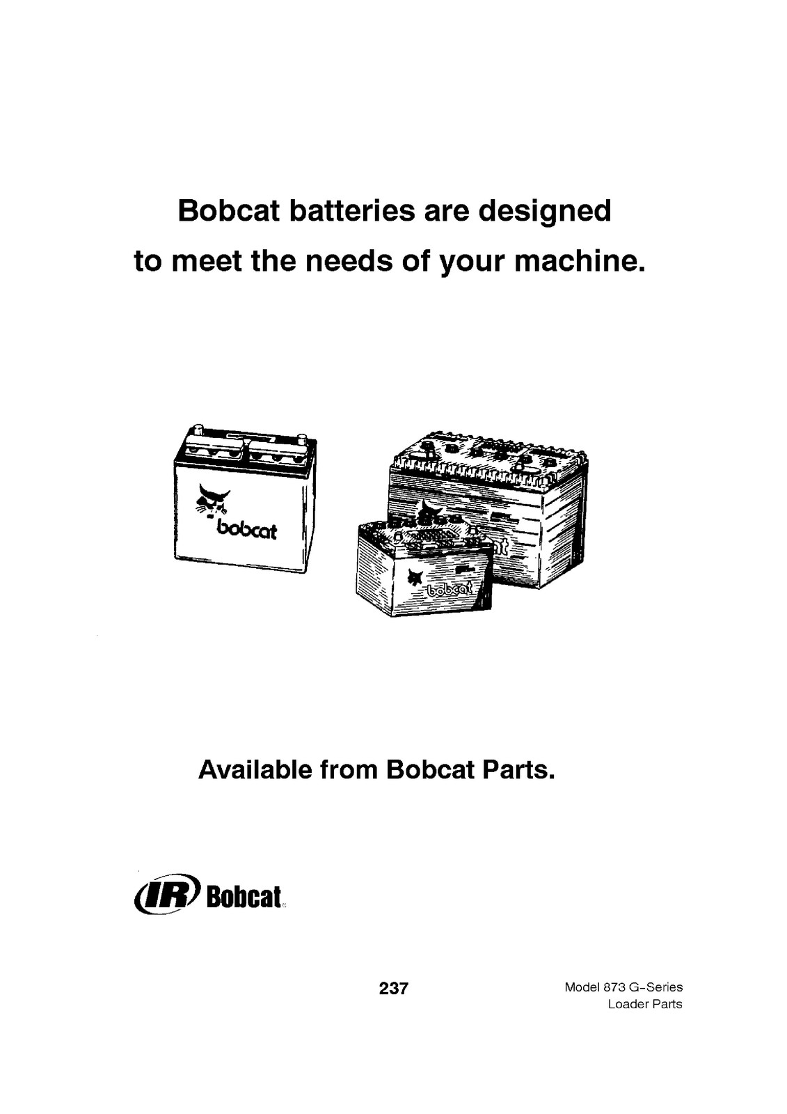 BOBCAT 873 G Series Parts Manual SN 514140001 514240001 517911001 Up – BOUND