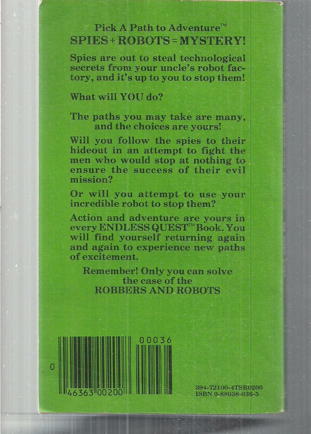 Robbers and Robots ~ TSR 1983 1st Mike Carr Endless Quest #9 CYOA D&D