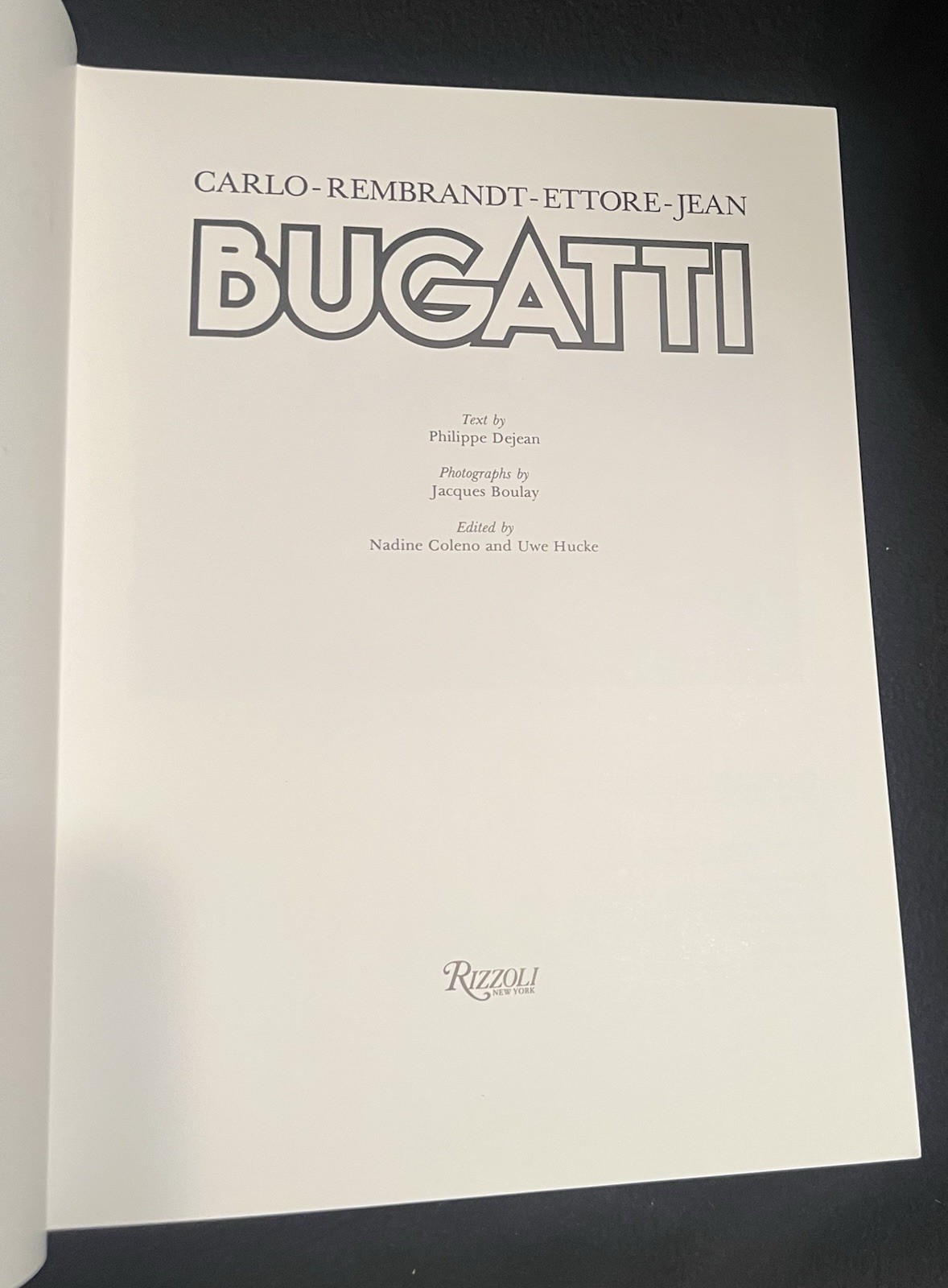 Philippe BUGATTI Carlo Rembrandt Ettore Jean First Edition 1982 Book