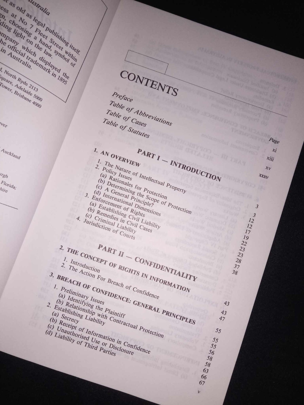 INTELLECTUAL PROPERTY IN AUSTRALIA BY MCKEOUGH VINTAGE RARE BUSINESS LAW PB BOOK