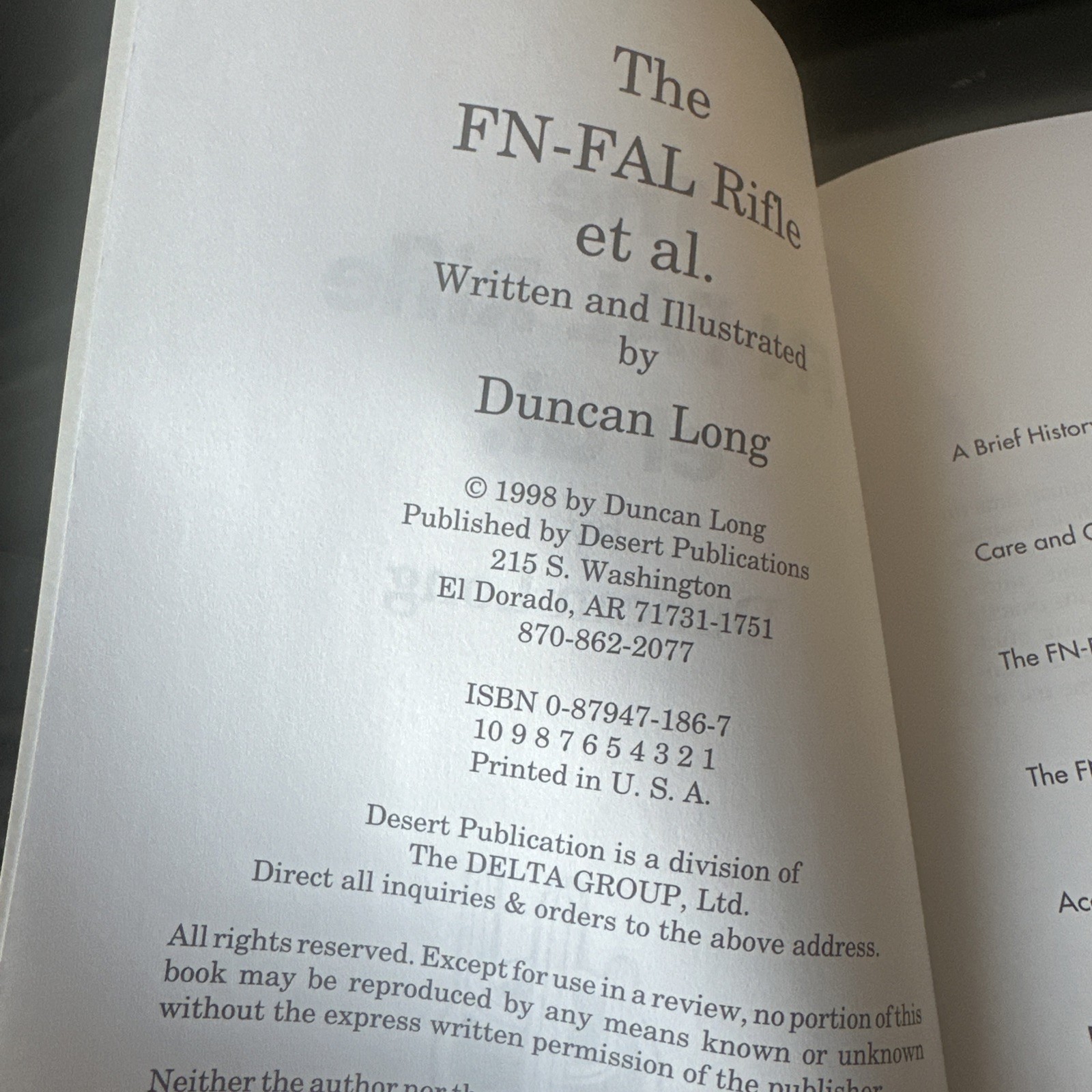 The FN-FAL Rifle et al. Duncan Long