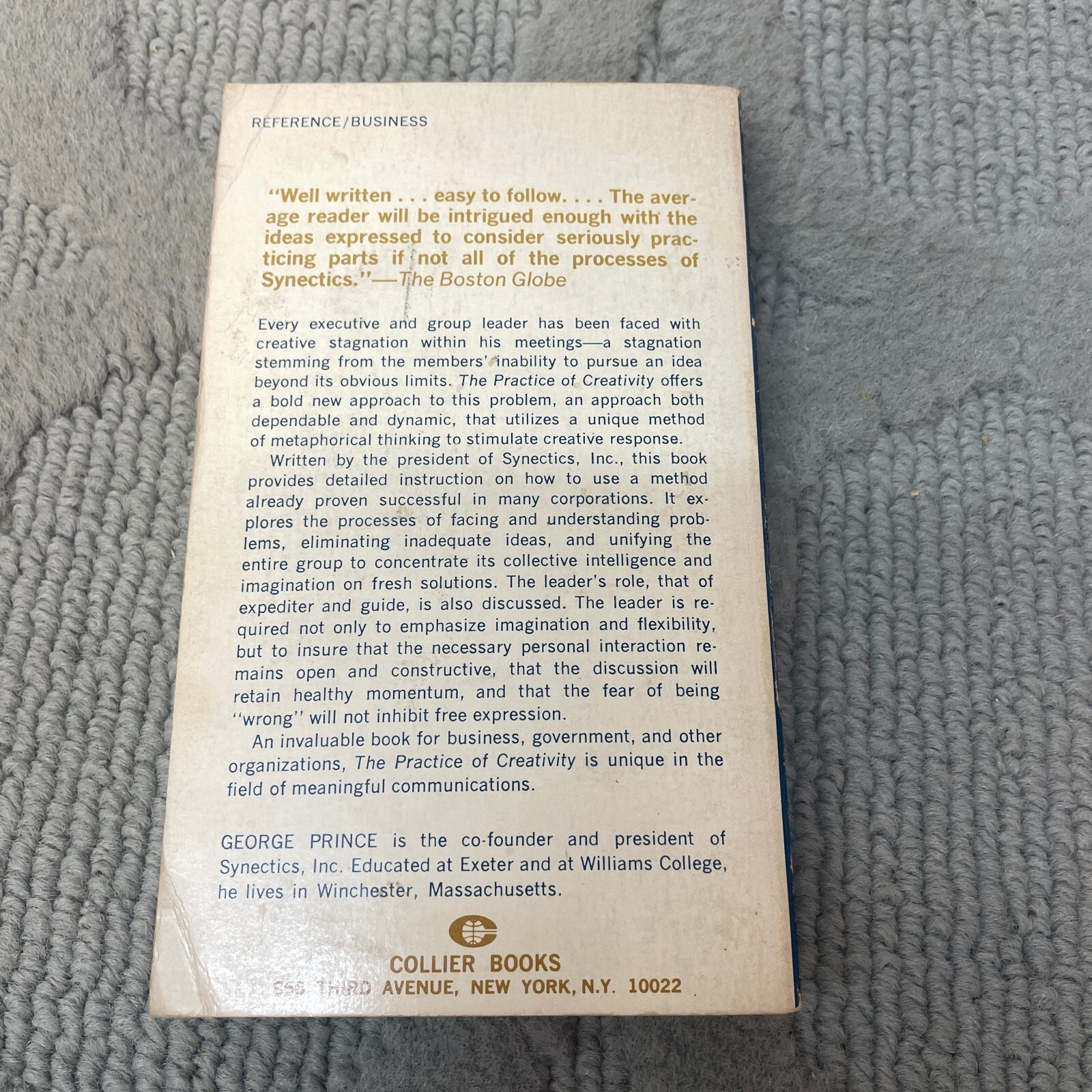 The Practice Of Creativity Paperback Book by George M. Prime Collier Books 1972