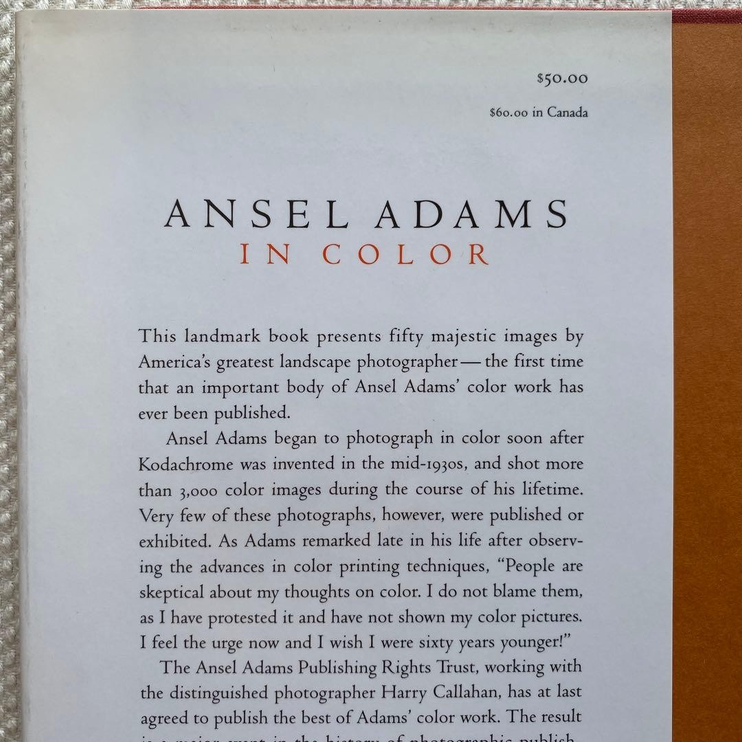 Ansel Adams Color Photography Book 132 Pages Hardcover 11.2×10.2 inches Collect