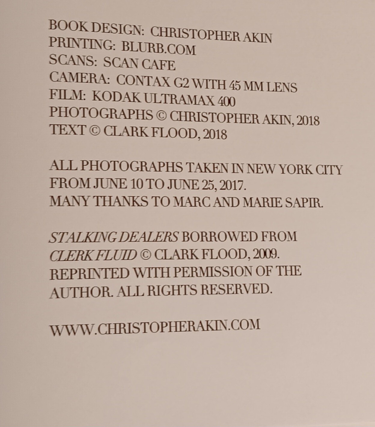 Volumes • Christopher Akin (2018 Softcover) NYC Photography