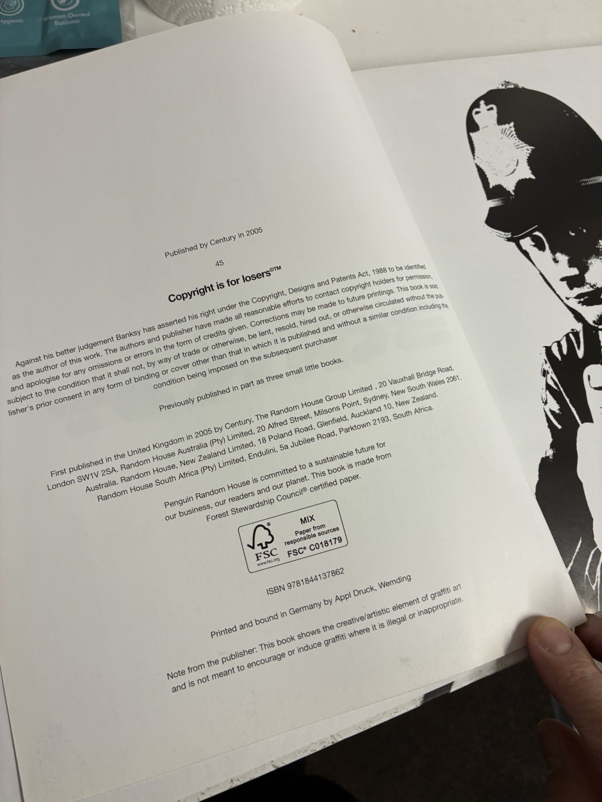 Wall and Piece Banksy Hardcover 2005 Century UK Street Art Graffiti Book