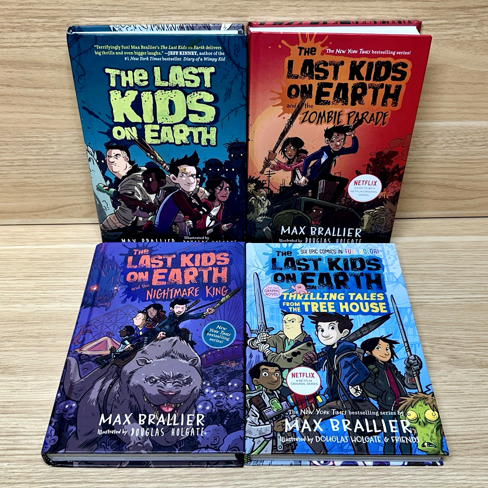 Lot of 4 The Last Kids on Earth Books Hardcover Max Brallier Netflix Series Set