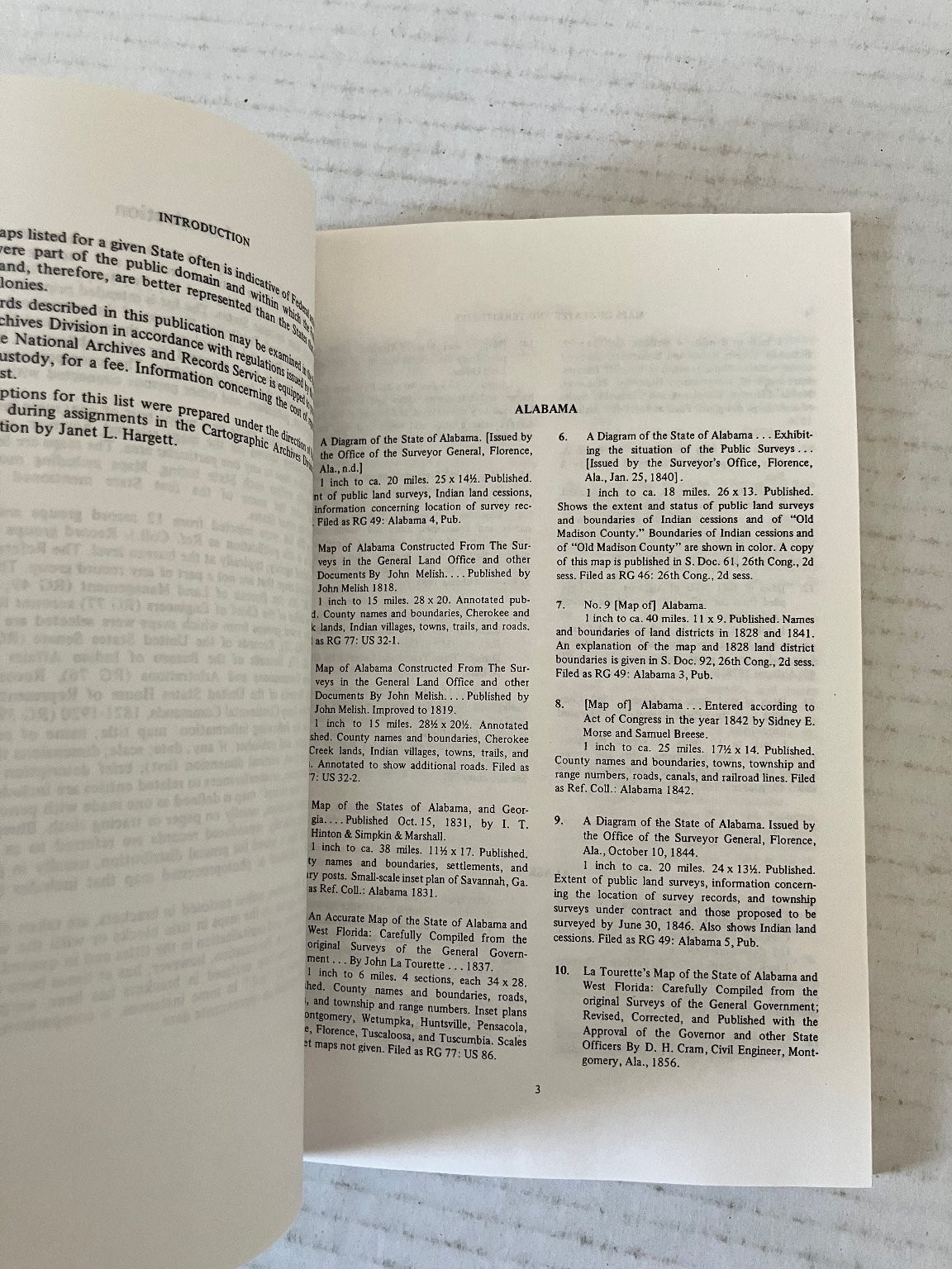 List of Selected Maps States Territories National Archives 1971 Cartography PB