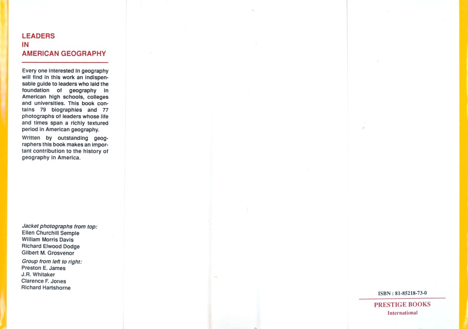 Leaders in American Geography Volume 1 and 2 by P. P. Karan