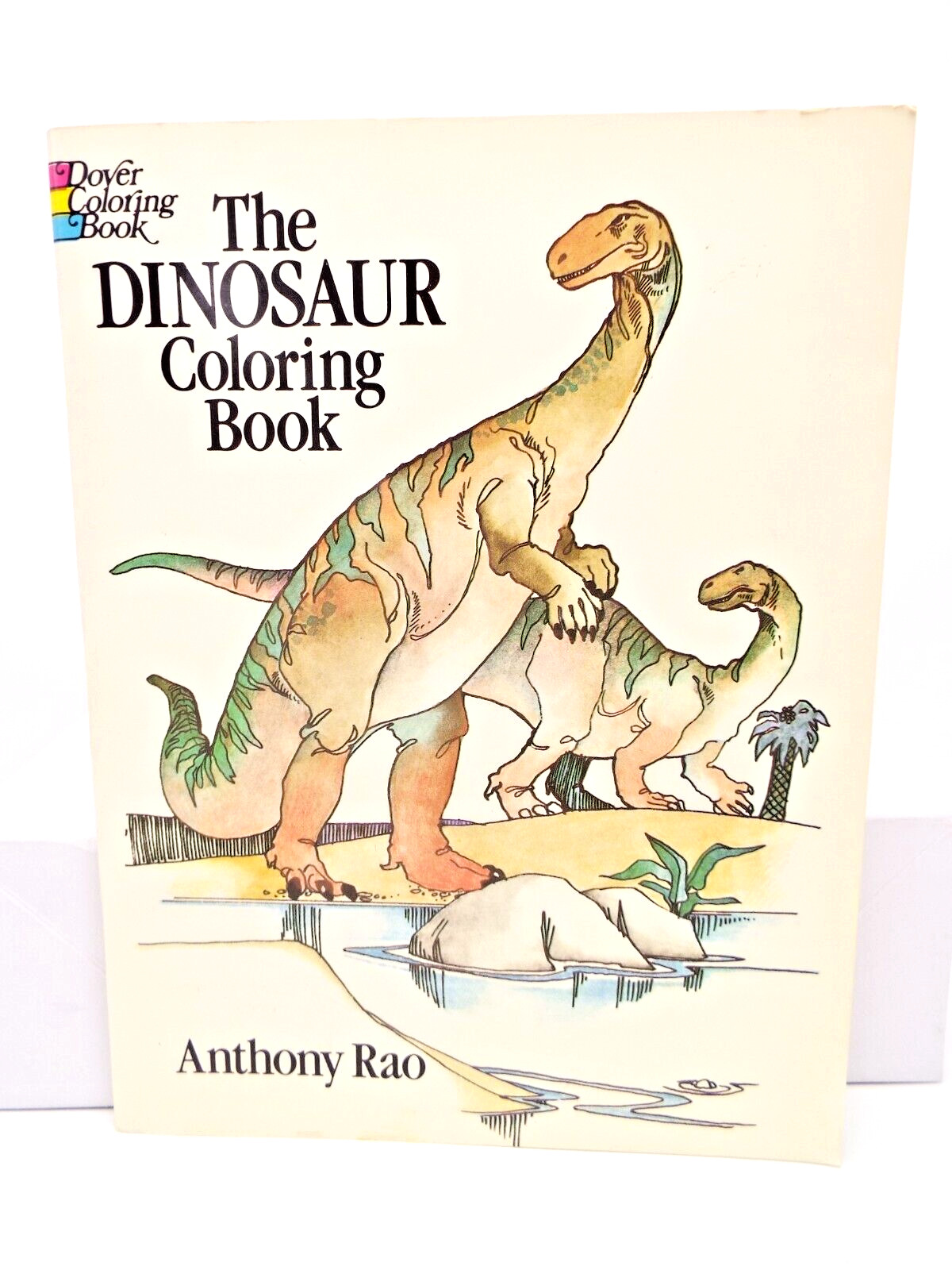 The Dinosaur Coloring Book by Anthony Rao (PB) & 2 Dinosaur Sticker Sets Vintage