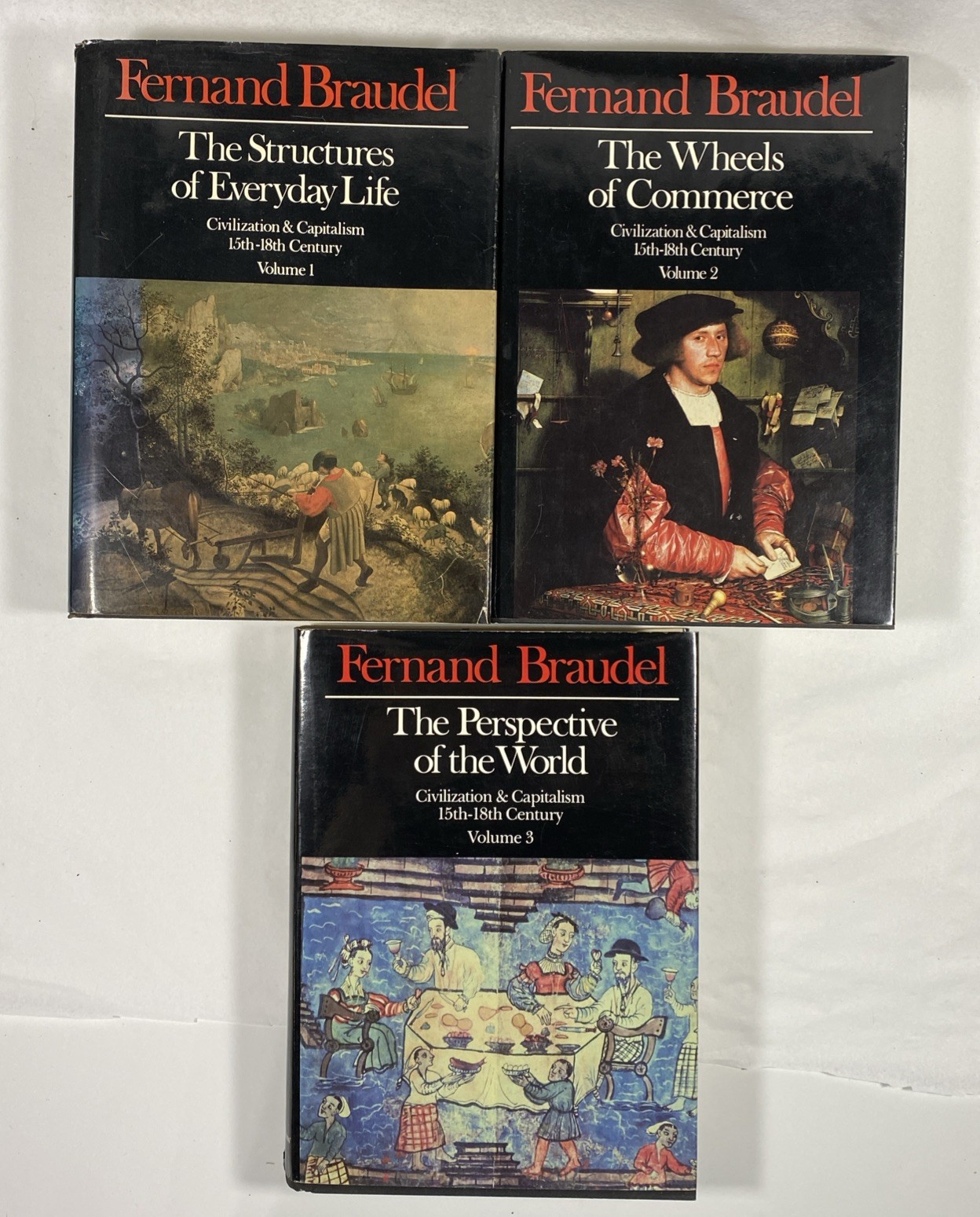 Civilization & Capitalism 15th-18th Century 3 Vol Set Fernand Braudel 1st US Ed