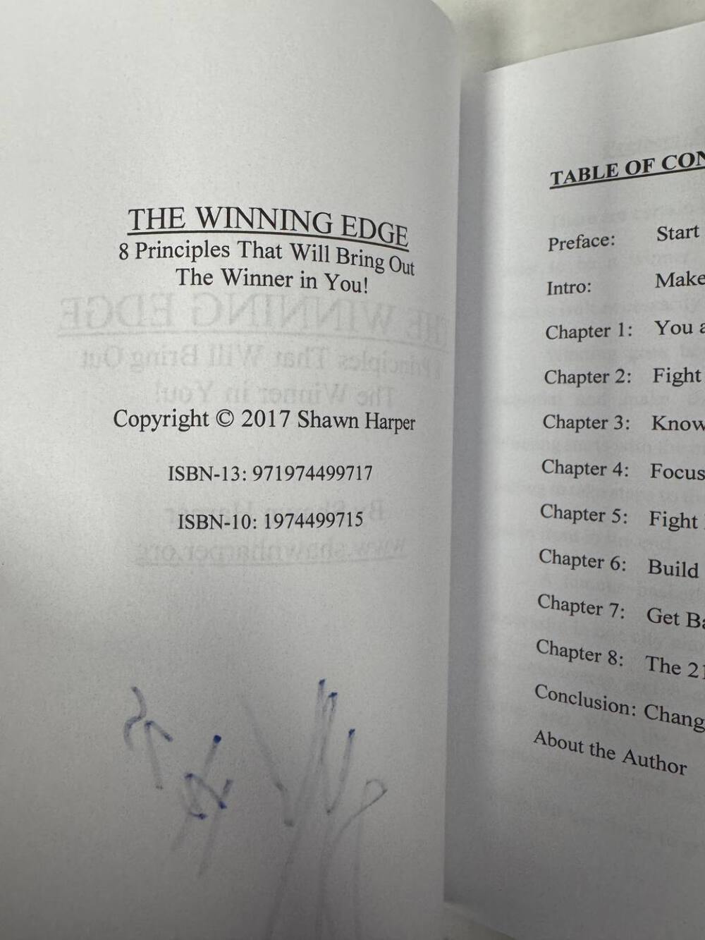 SIGNED! The Winning Edge by Shawn Harper(2018)